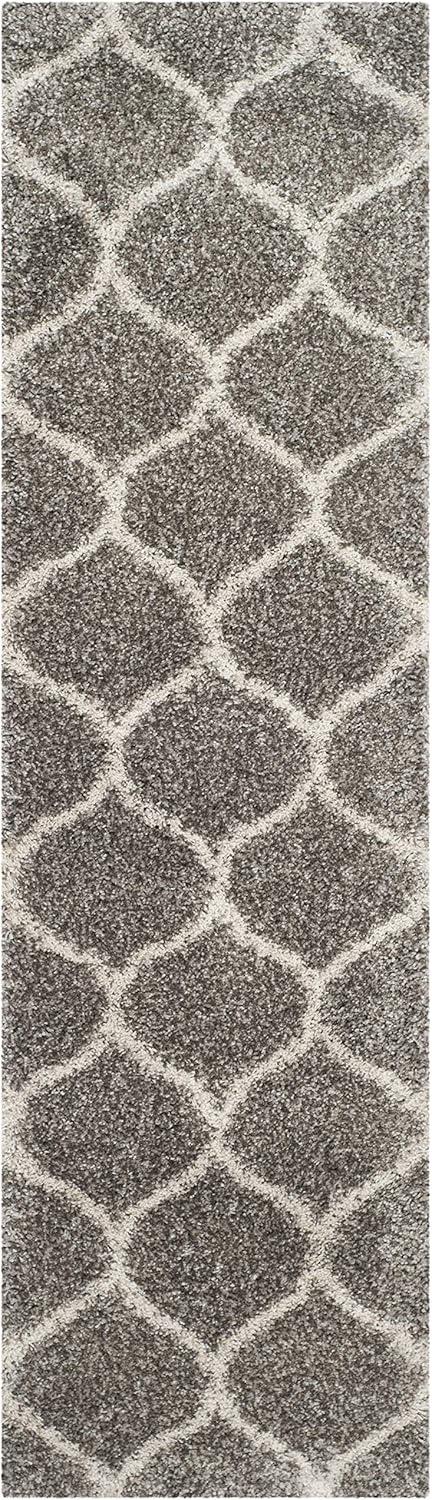 image:imageSAFAVIEH Hudson Shag Collection Area Rug 53 x 76 Grey amp Ivory Moroccan Trellis Design NonShedding amp Easy Care 2inch Thick Ideal for High Traffic Areas in Living Room Bedroom SGH280BGreyIvory