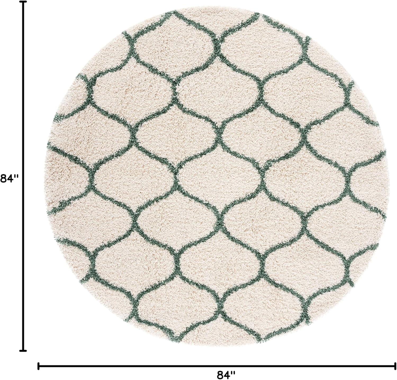 image:imageSAFAVIEH Hudson Shag Collection Area Rug 53 x 76 Grey amp Ivory Moroccan Trellis Design NonShedding amp Easy Care 2inch Thick Ideal for High Traffic Areas in Living Room Bedroom SGH280BIvoryGreen