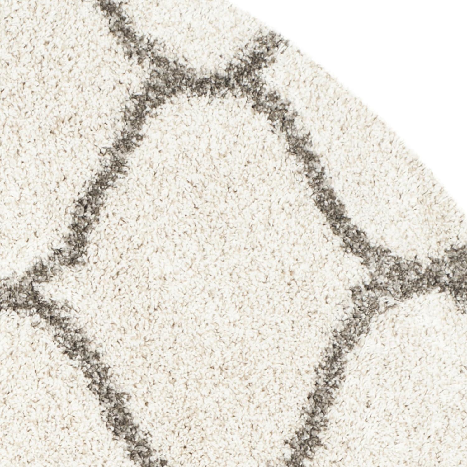 image:imageSAFAVIEH Hudson Shag Collection Area Rug 53 x 76 Grey amp Ivory Moroccan Trellis Design NonShedding amp Easy Care 2inch Thick Ideal for High Traffic Areas in Living Room Bedroom SGH280BIvoryGrey