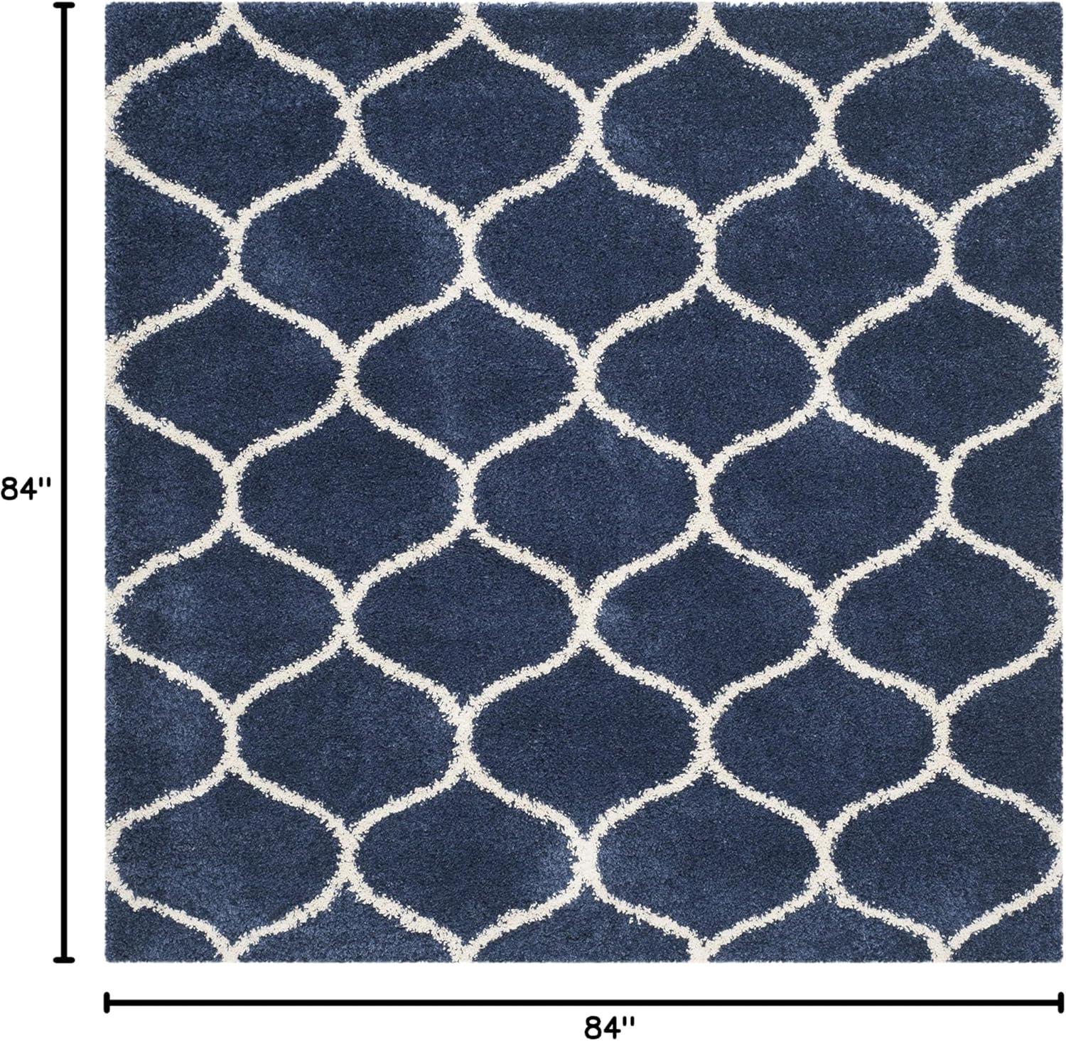 image:imageSAFAVIEH Hudson Shag Collection Area Rug 53 x 76 Grey amp Ivory Moroccan Trellis Design NonShedding amp Easy Care 2inch Thick Ideal for High Traffic Areas in Living Room Bedroom SGH280BNavyIvory