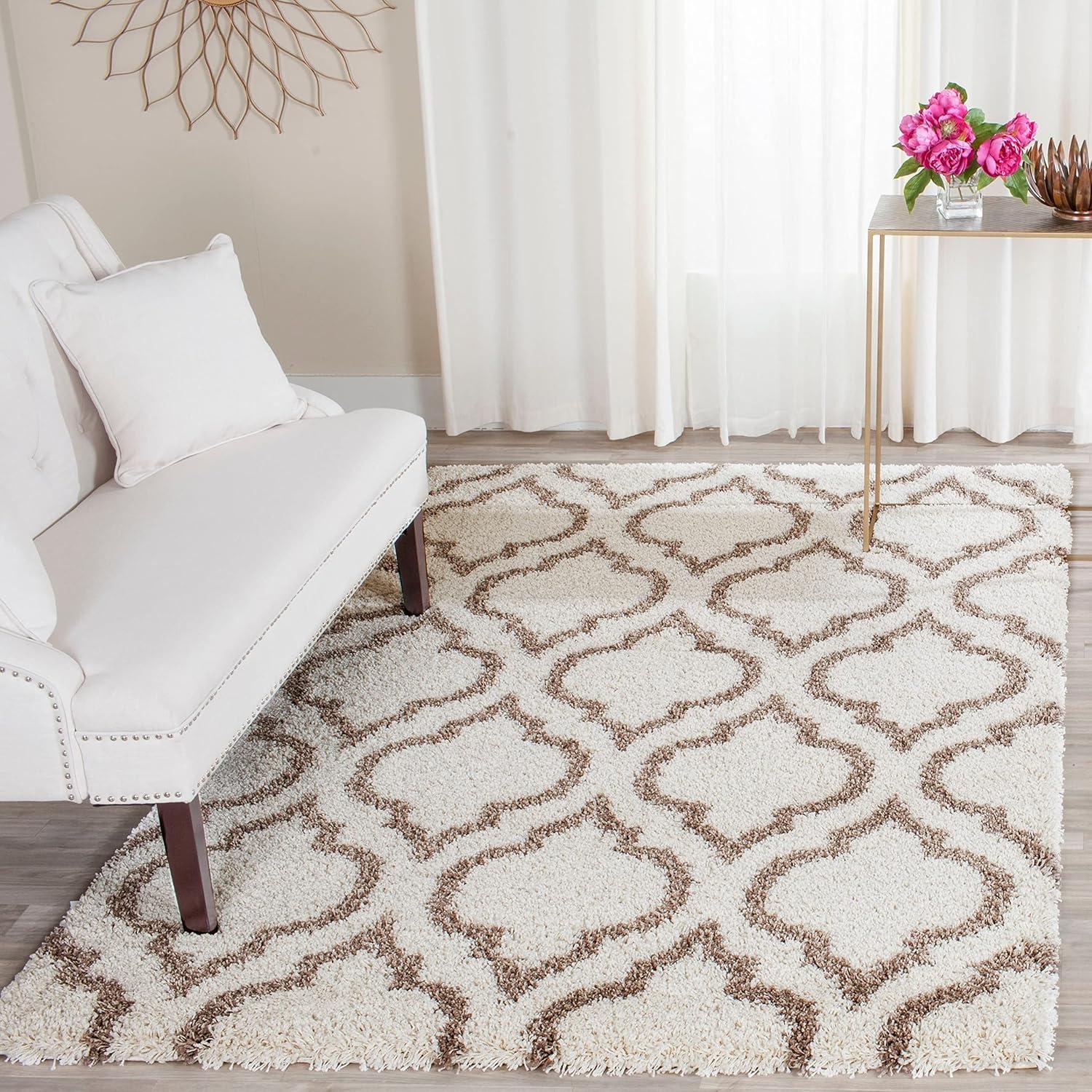image:imageSAFAVIEH Hudson Shag Collection Area Rug 6 x 9 Grey amp Ivory Moroccan Design NonShedding amp Easy Care 2inch Thick Ideal for High Traffic Areas in Living Room Bedroom SGH284BIvoryGrey