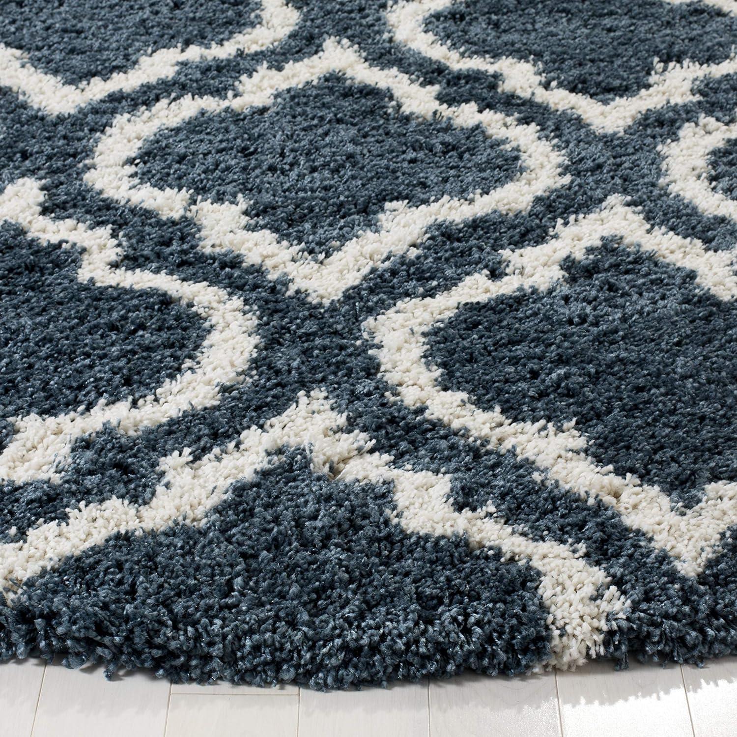 image:imageSAFAVIEH Hudson Shag Collection Area Rug 6 x 9 Grey amp Ivory Moroccan Design NonShedding amp Easy Care 2inch Thick Ideal for High Traffic Areas in Living Room Bedroom SGH284BSlate BlueIvory