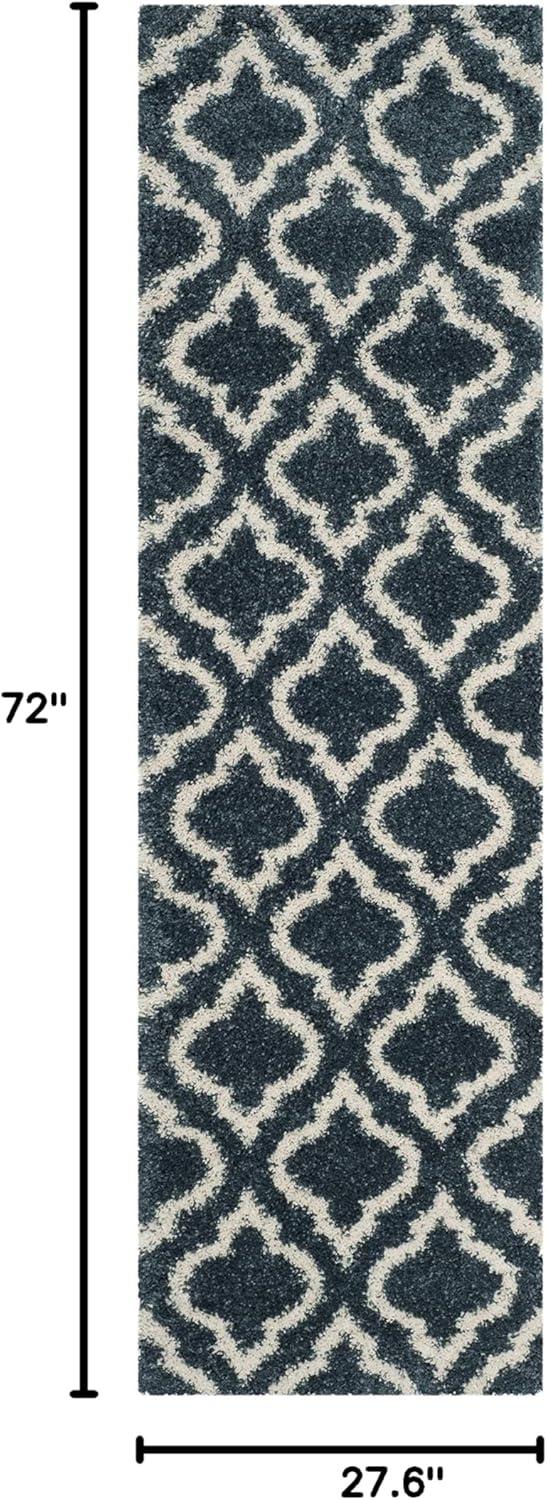 image:imageSAFAVIEH Hudson Shag Collection Area Rug 6 x 9 Grey amp Ivory Moroccan Design NonShedding amp Easy Care 2inch Thick Ideal for High Traffic Areas in Living Room Bedroom SGH284BSlate BlueIvory