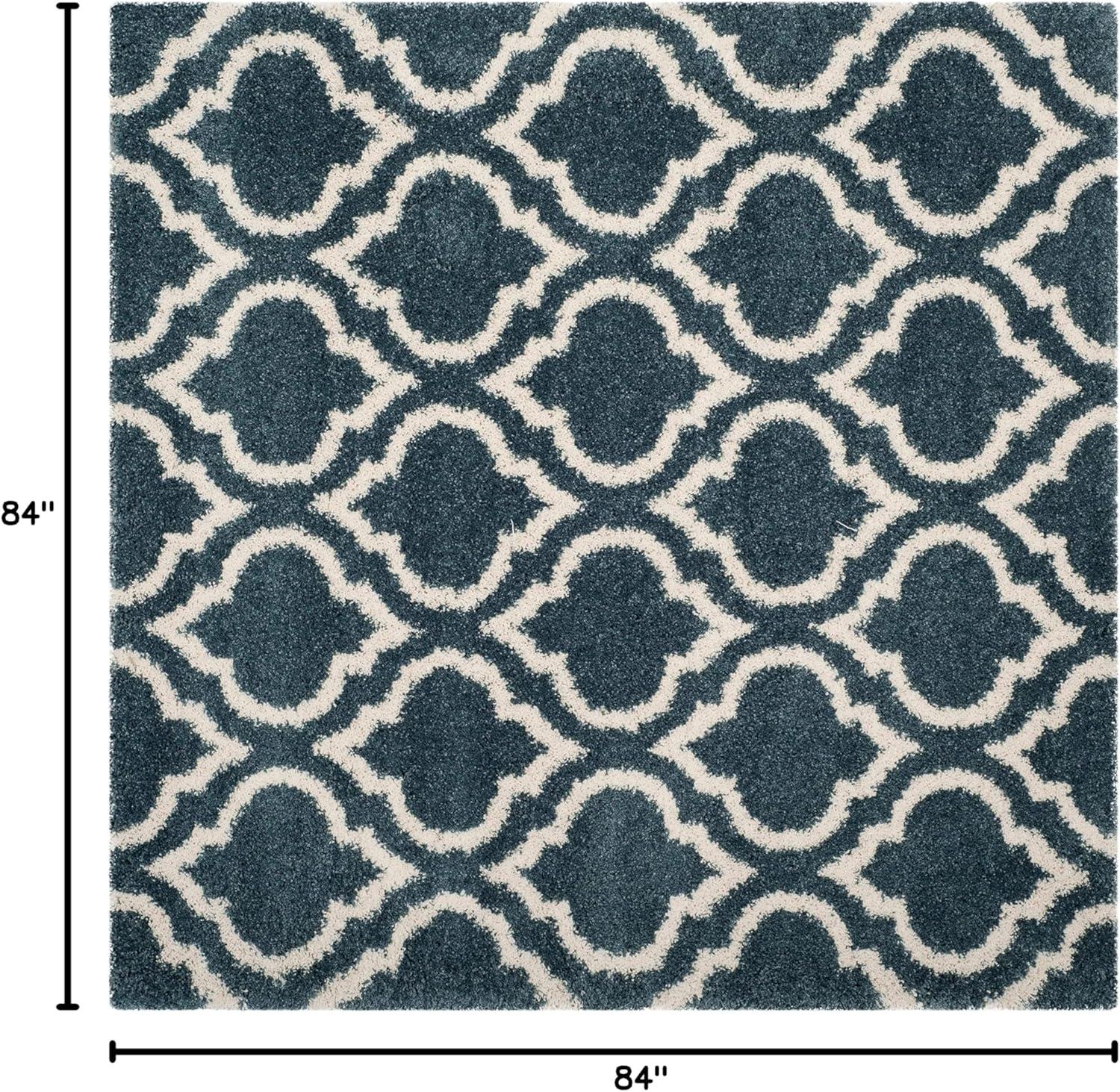 image:imageSAFAVIEH Hudson Shag Collection Area Rug 6 x 9 Grey amp Ivory Moroccan Design NonShedding amp Easy Care 2inch Thick Ideal for High Traffic Areas in Living Room Bedroom SGH284BSlate BlueIvory