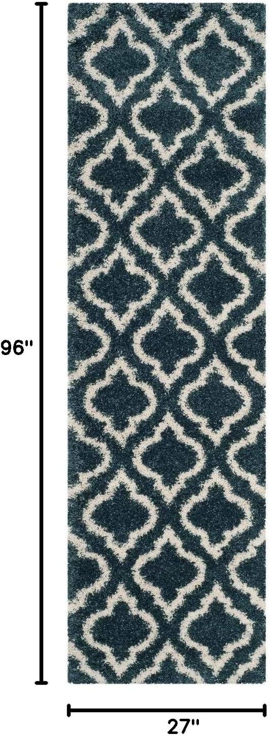 image:imageSAFAVIEH Hudson Shag Collection Area Rug 6 x 9 Grey amp Ivory Moroccan Design NonShedding amp Easy Care 2inch Thick Ideal for High Traffic Areas in Living Room Bedroom SGH284BSlate BlueIvory
