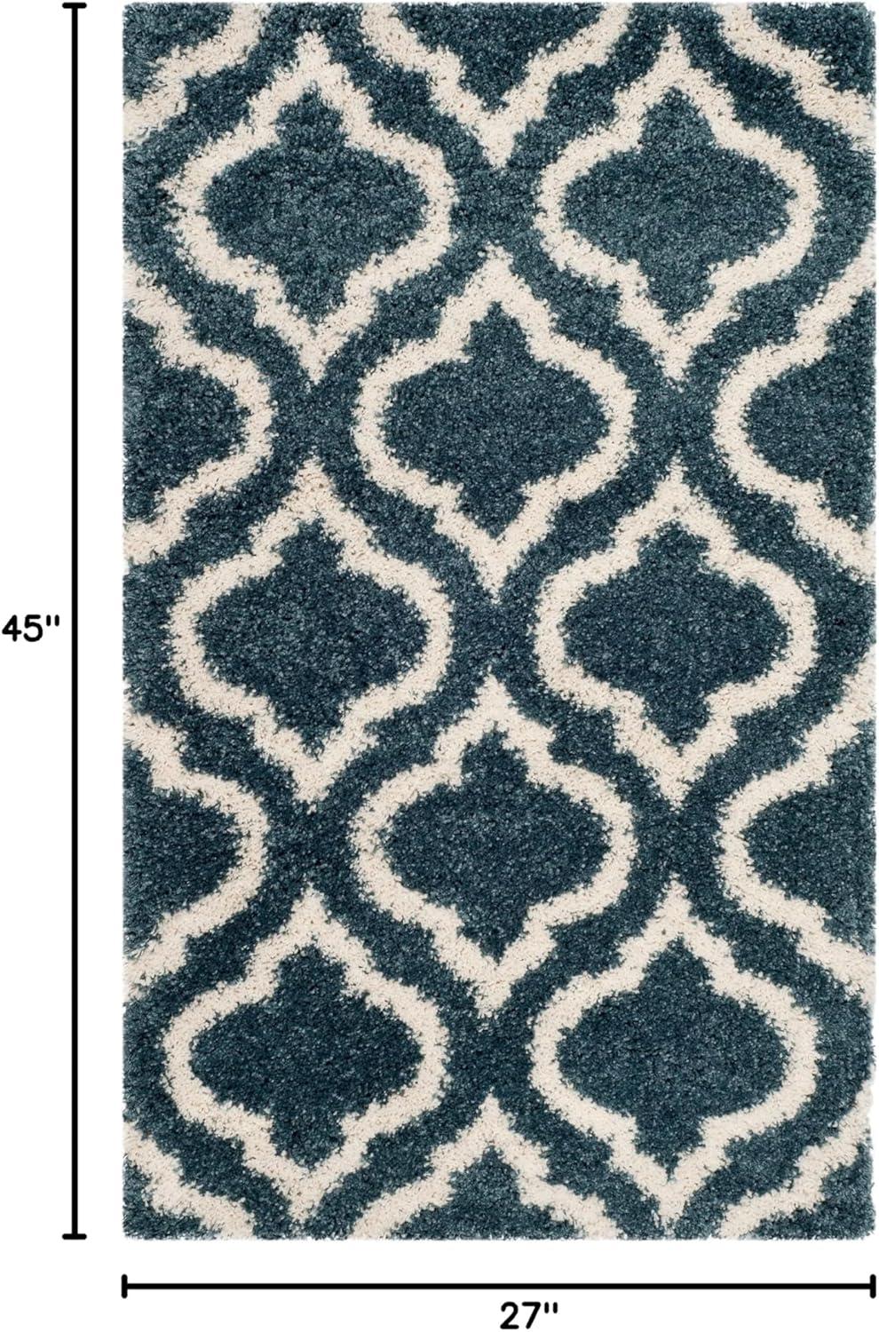image:imageSAFAVIEH Hudson Shag Collection Area Rug 6 x 9 Grey amp Ivory Moroccan Design NonShedding amp Easy Care 2inch Thick Ideal for High Traffic Areas in Living Room Bedroom SGH284BSlate BlueIvory