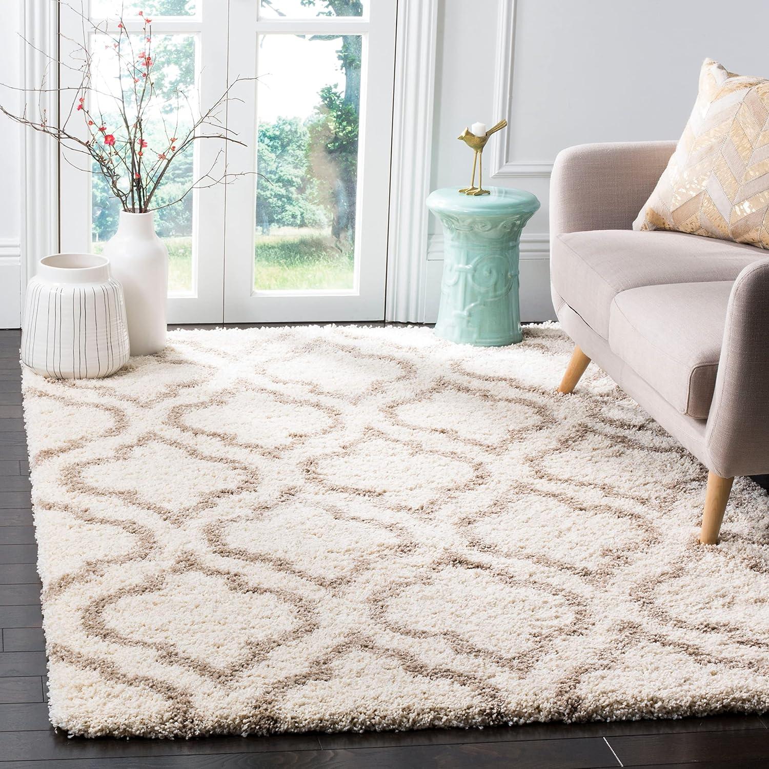 image:imageSAFAVIEH Hudson Shag Collection Area Rug 6 x 9 Grey amp Ivory Moroccan Design NonShedding amp Easy Care 2inch Thick Ideal for High Traffic Areas in Living Room Bedroom SGH284BIvorySteel Blue