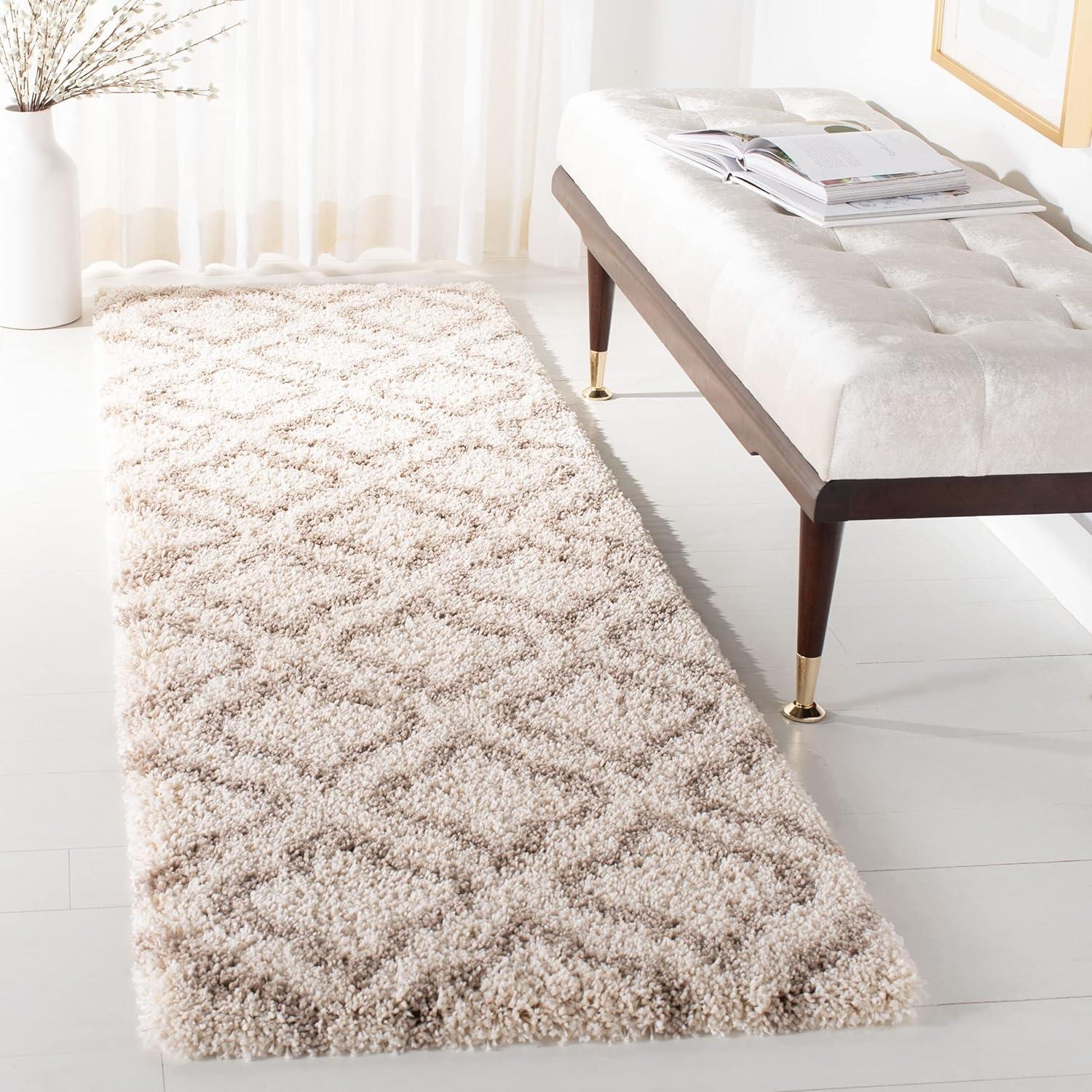 image:imageSAFAVIEH Hudson Shag Collection Area Rug 6 x 9 Grey amp Ivory Moroccan Design NonShedding amp Easy Care 2inch Thick Ideal for High Traffic Areas in Living Room Bedroom SGH284BIvorySteel Blue