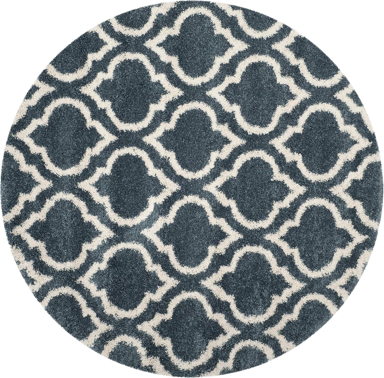 image:imageSAFAVIEH Hudson Shag Collection Area Rug 6 x 9 Grey amp Ivory Moroccan Design NonShedding amp Easy Care 2inch Thick Ideal for High Traffic Areas in Living Room Bedroom SGH284BSlate BlueIvory