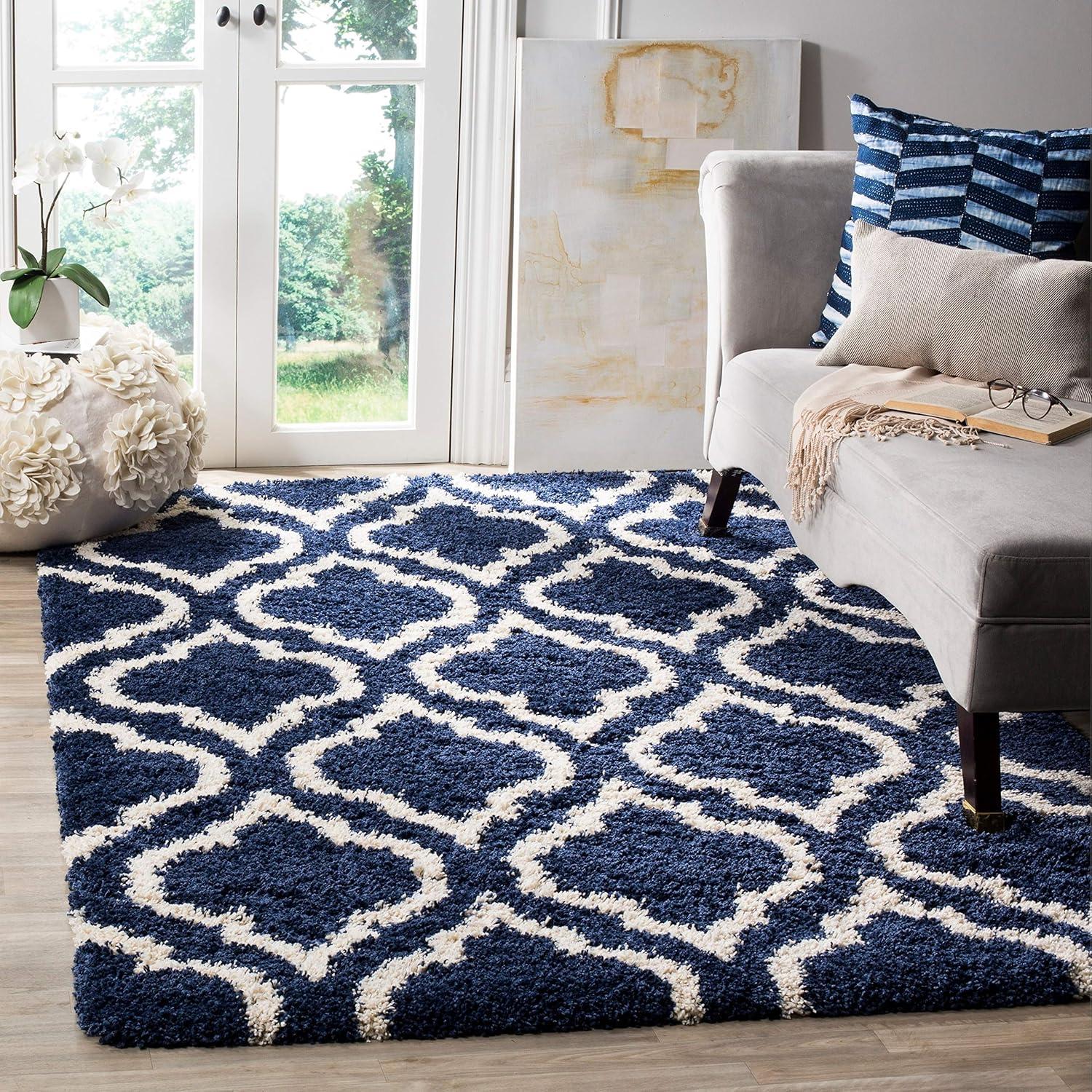 image:imageSAFAVIEH Hudson Shag Collection Area Rug 6 x 9 Grey amp Ivory Moroccan Design NonShedding amp Easy Care 2inch Thick Ideal for High Traffic Areas in Living Room Bedroom SGH284BIvoryGrey