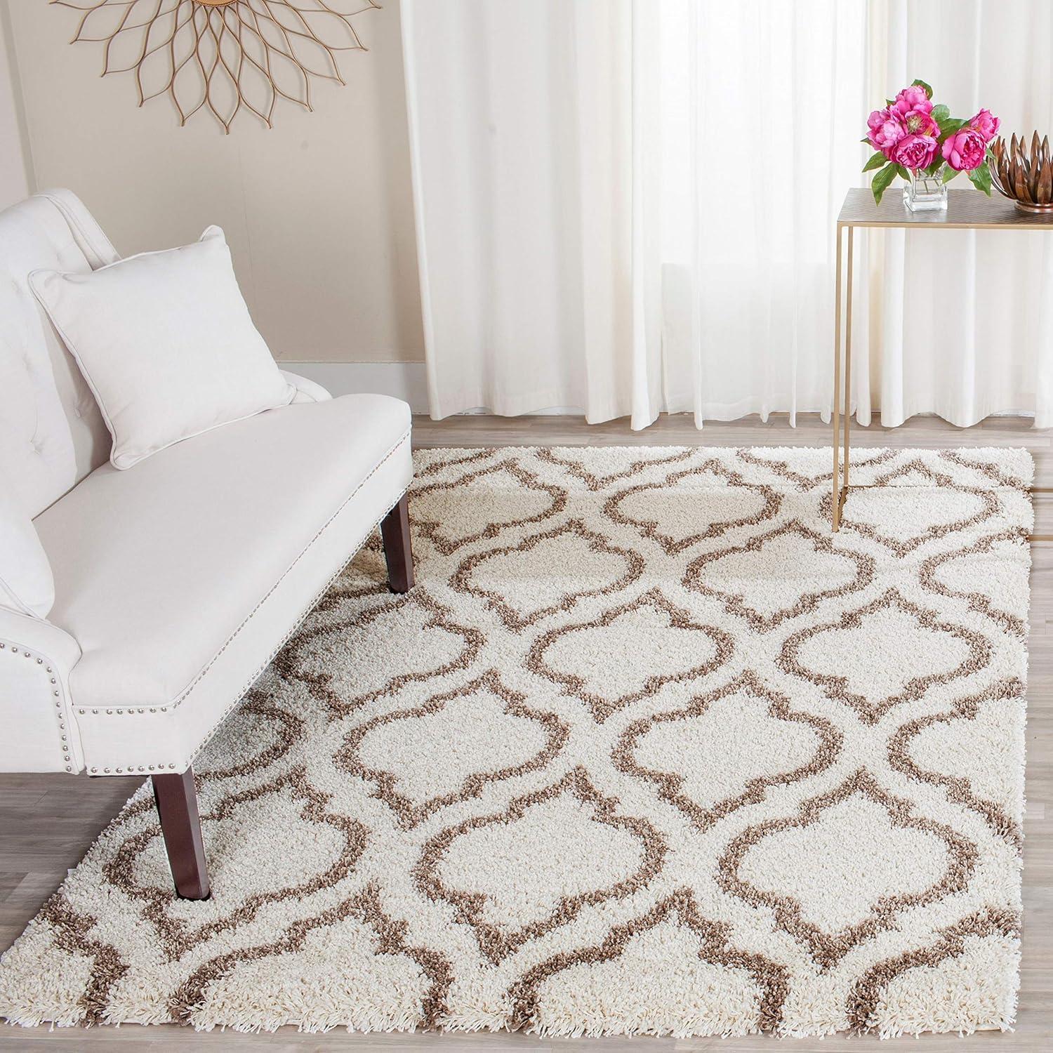 image:imageSAFAVIEH Hudson Shag Collection Area Rug 6 x 9 Grey amp Ivory Moroccan Design NonShedding amp Easy Care 2inch Thick Ideal for High Traffic Areas in Living Room Bedroom SGH284BIvoryGrey