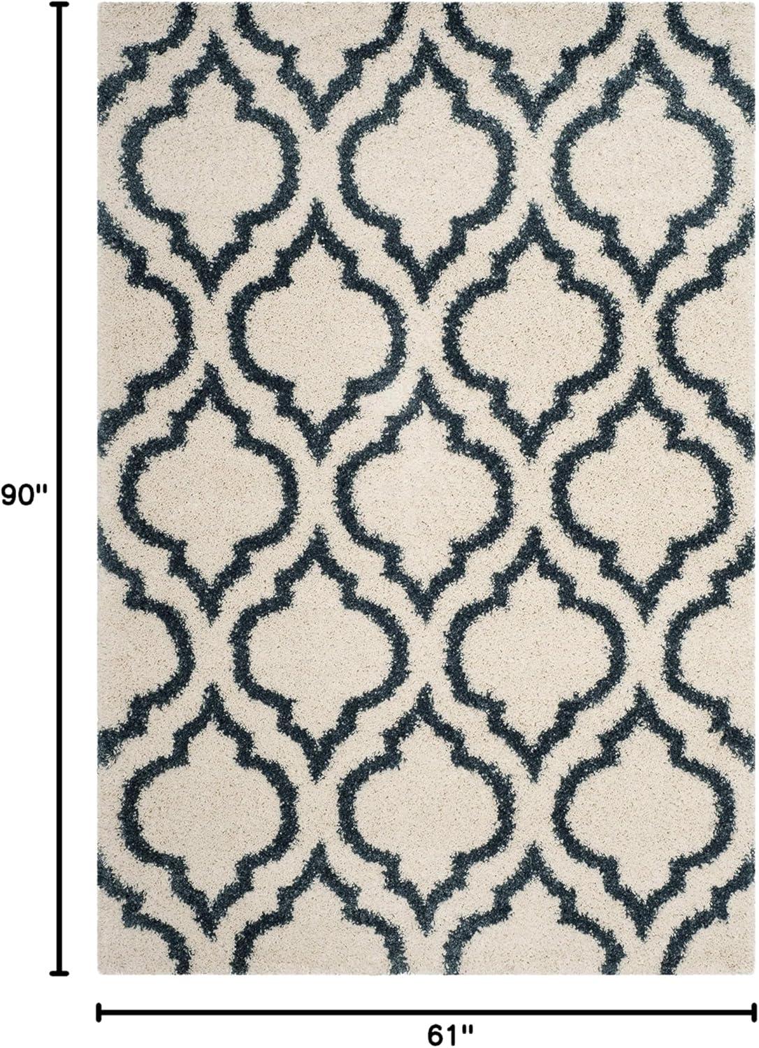 image:imageSAFAVIEH Hudson Shag Collection Area Rug 6 x 9 Grey amp Ivory Moroccan Design NonShedding amp Easy Care 2inch Thick Ideal for High Traffic Areas in Living Room Bedroom SGH284BIvorySteel Blue