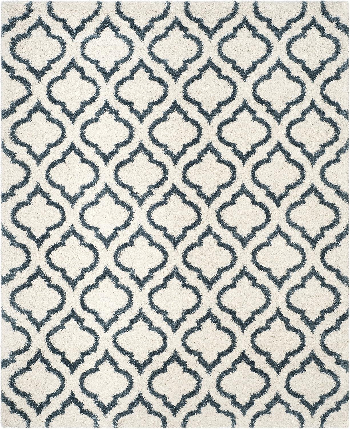 image:imageSAFAVIEH Hudson Shag Collection Area Rug 6 x 9 Grey amp Ivory Moroccan Design NonShedding amp Easy Care 2inch Thick Ideal for High Traffic Areas in Living Room Bedroom SGH284BIvorySteel Blue