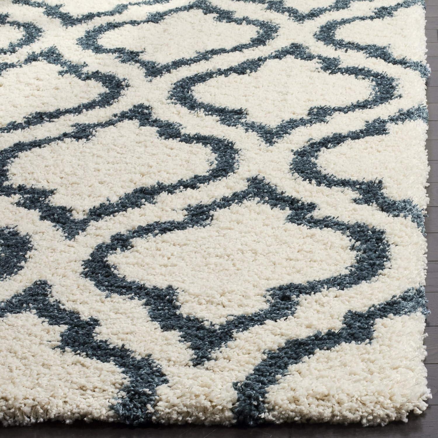 image:imageSAFAVIEH Hudson Shag Collection Area Rug 6 x 9 Grey amp Ivory Moroccan Design NonShedding amp Easy Care 2inch Thick Ideal for High Traffic Areas in Living Room Bedroom SGH284BIvorySteel Blue