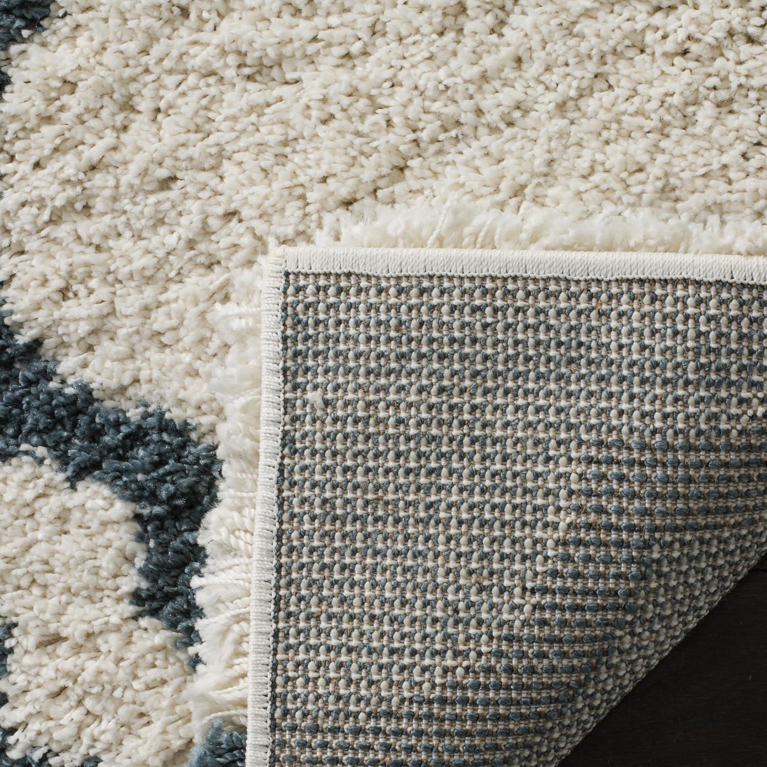 image:imageSAFAVIEH Hudson Shag Collection Area Rug 6 x 9 Grey amp Ivory Moroccan Design NonShedding amp Easy Care 2inch Thick Ideal for High Traffic Areas in Living Room Bedroom SGH284BIvorySteel Blue