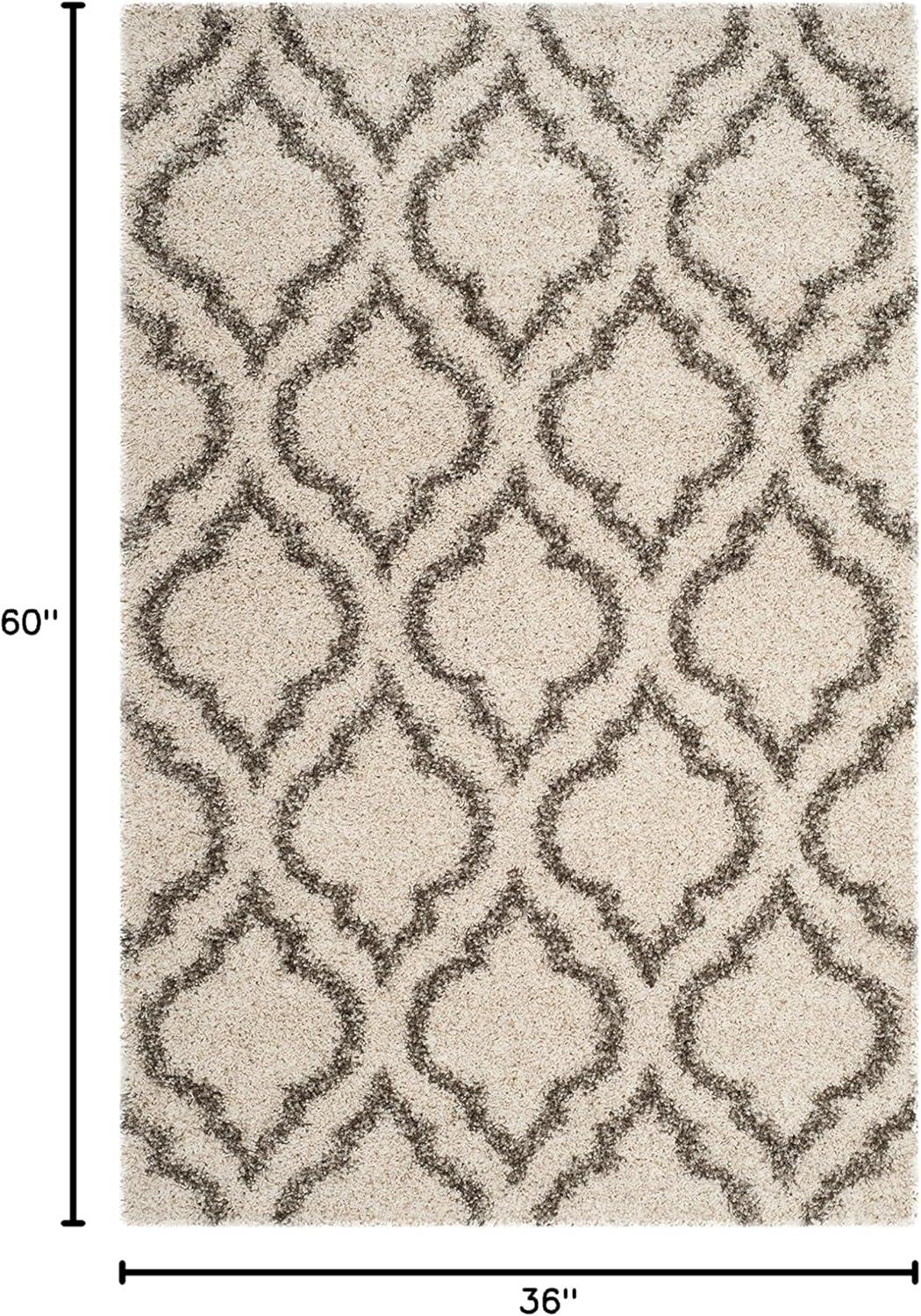 image:imageSAFAVIEH Hudson Shag Collection Area Rug 6 x 9 Grey amp Ivory Moroccan Design NonShedding amp Easy Care 2inch Thick Ideal for High Traffic Areas in Living Room Bedroom SGH284BIvoryGrey