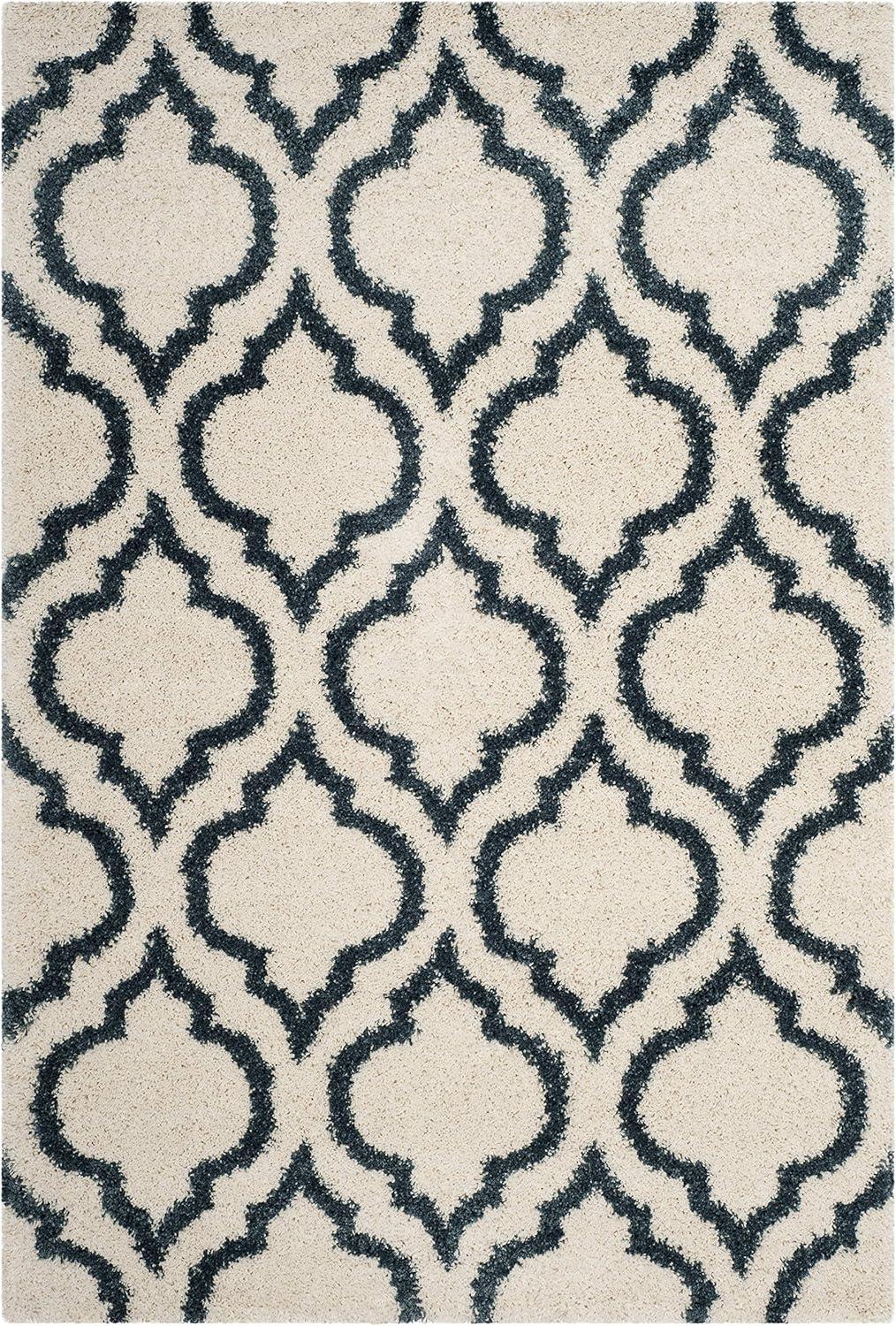 image:imageSAFAVIEH Hudson Shag Collection Area Rug 6 x 9 Grey amp Ivory Moroccan Design NonShedding amp Easy Care 2inch Thick Ideal for High Traffic Areas in Living Room Bedroom SGH284BIvorySteel Blue