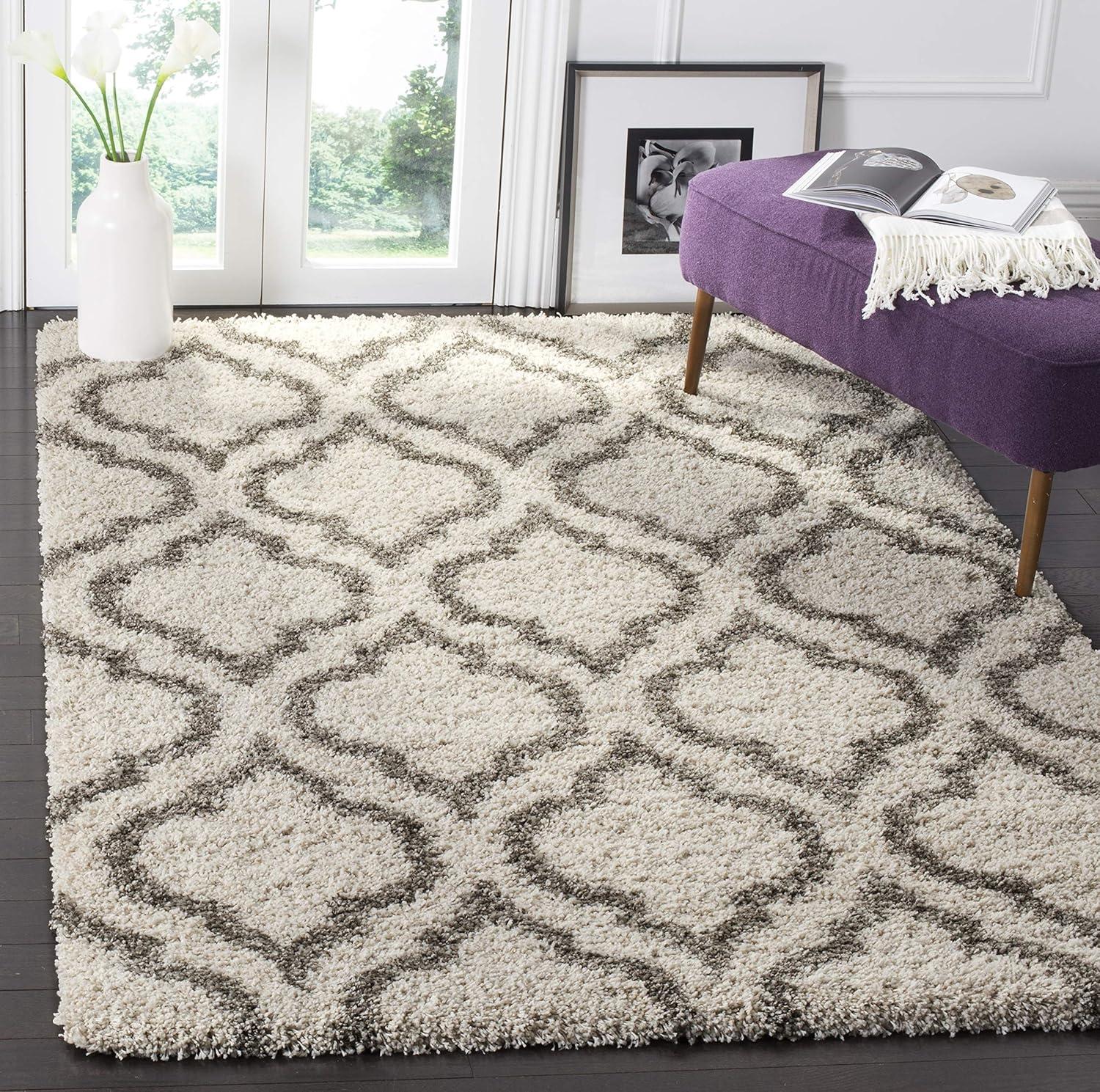 image:imageSAFAVIEH Hudson Shag Collection Area Rug 6 x 9 Grey amp Ivory Moroccan Design NonShedding amp Easy Care 2inch Thick Ideal for High Traffic Areas in Living Room Bedroom SGH284BIvoryGrey