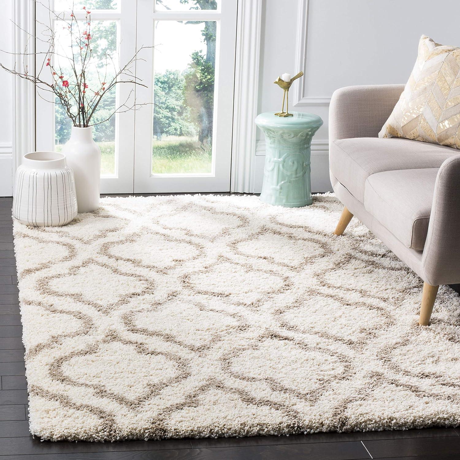image:imageSAFAVIEH Hudson Shag Collection Area Rug 6 x 9 Grey amp Ivory Moroccan Design NonShedding amp Easy Care 2inch Thick Ideal for High Traffic Areas in Living Room Bedroom SGH284BIvoryBeige