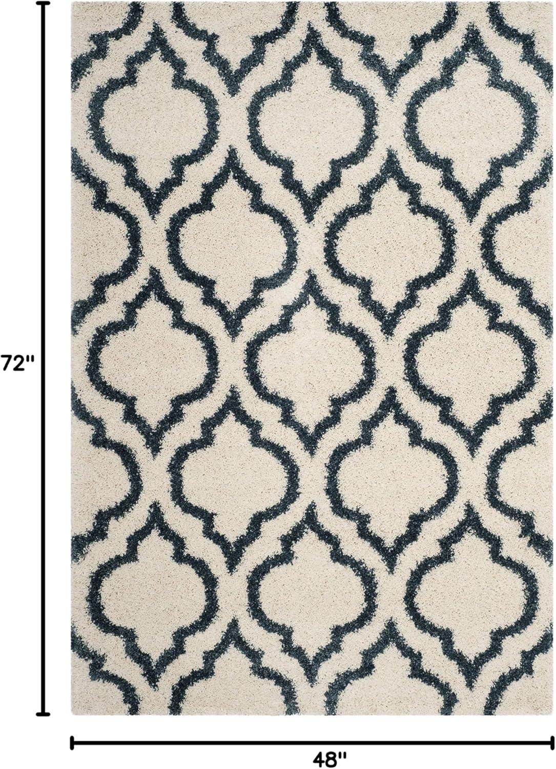 image:imageSAFAVIEH Hudson Shag Collection Area Rug 6 x 9 Grey amp Ivory Moroccan Design NonShedding amp Easy Care 2inch Thick Ideal for High Traffic Areas in Living Room Bedroom SGH284BIvorySteel Blue