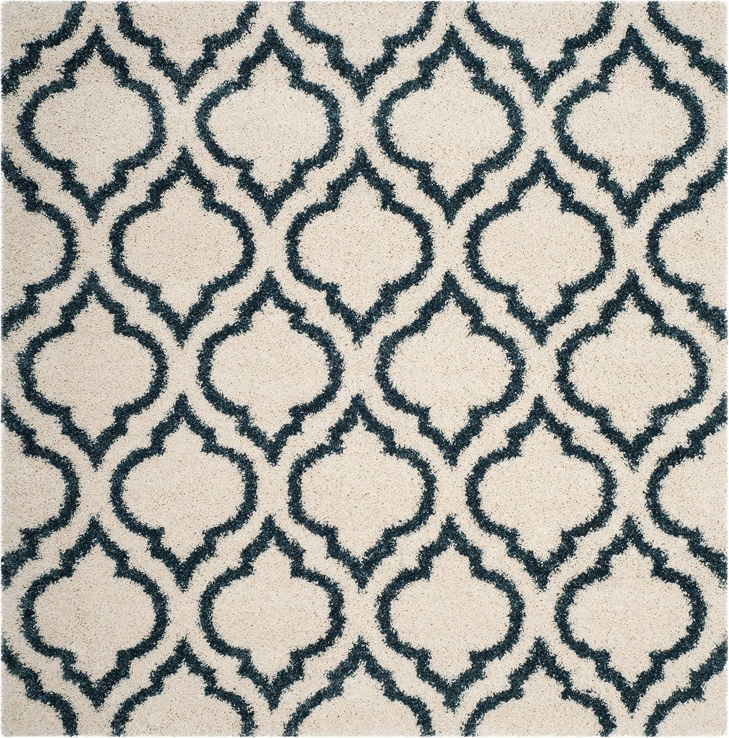 image:imageSAFAVIEH Hudson Shag Collection Area Rug 6 x 9 Grey amp Ivory Moroccan Design NonShedding amp Easy Care 2inch Thick Ideal for High Traffic Areas in Living Room Bedroom SGH284BIvorySteel Blue