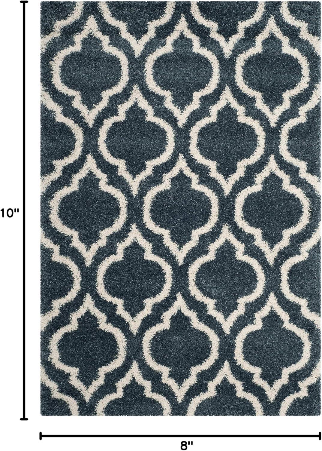 image:imageSAFAVIEH Hudson Shag Collection Area Rug 6 x 9 Grey amp Ivory Moroccan Design NonShedding amp Easy Care 2inch Thick Ideal for High Traffic Areas in Living Room Bedroom SGH284BSlate BlueIvory