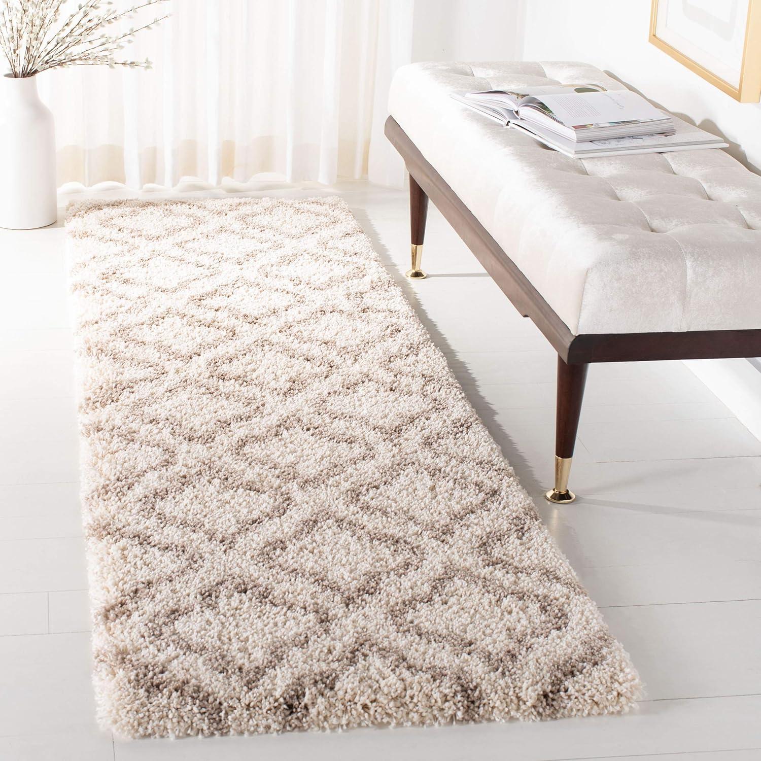 image:imageSAFAVIEH Hudson Shag Collection Area Rug 6 x 9 Grey amp Ivory Moroccan Design NonShedding amp Easy Care 2inch Thick Ideal for High Traffic Areas in Living Room Bedroom SGH284BIvoryBeige