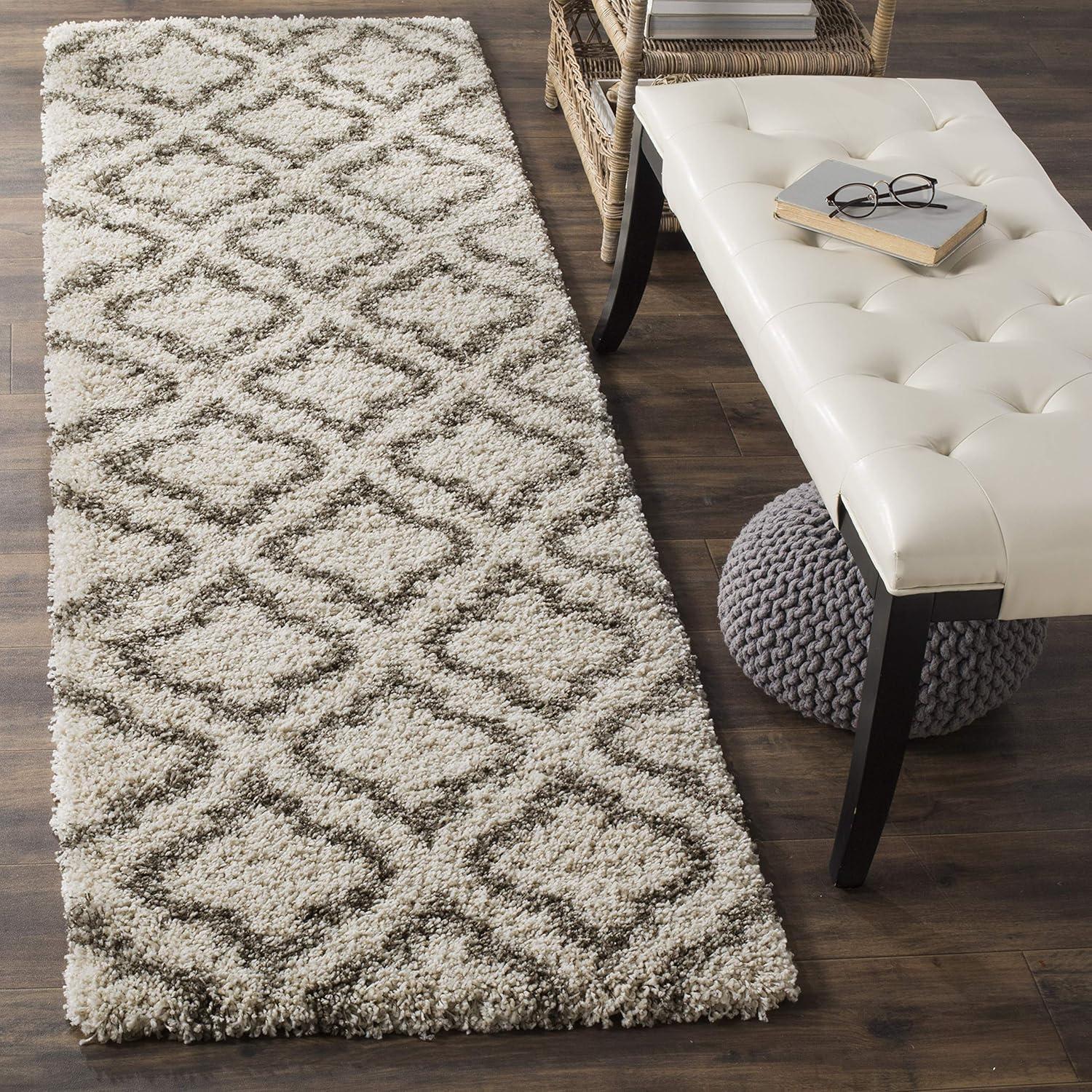 image:imageSAFAVIEH Hudson Shag Collection Area Rug 6 x 9 Grey amp Ivory Moroccan Design NonShedding amp Easy Care 2inch Thick Ideal for High Traffic Areas in Living Room Bedroom SGH284BIvoryGrey