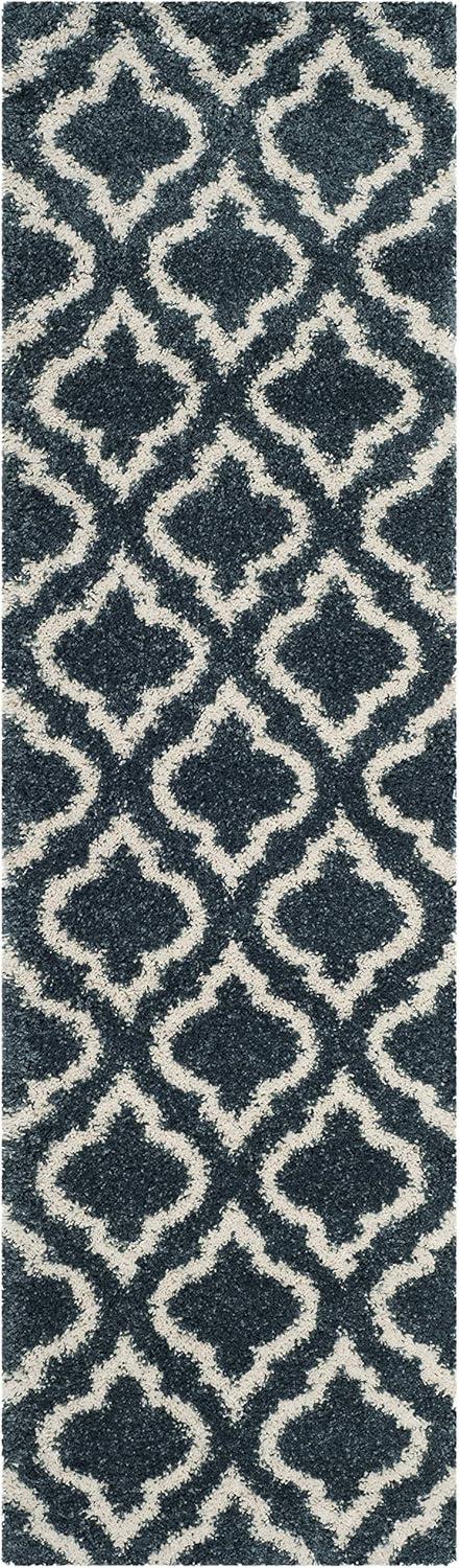 image:imageSAFAVIEH Hudson Shag Collection Area Rug 6 x 9 Grey amp Ivory Moroccan Design NonShedding amp Easy Care 2inch Thick Ideal for High Traffic Areas in Living Room Bedroom SGH284BSlate BlueIvory