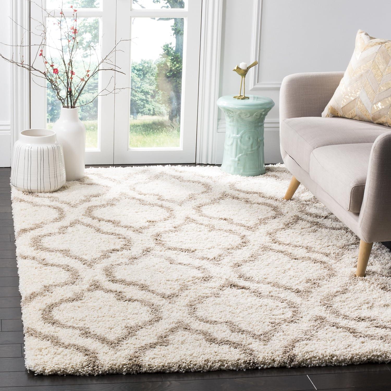 image:imageSAFAVIEH Hudson Shag Collection Area Rug 6 x 9 Grey amp Ivory Moroccan Design NonShedding amp Easy Care 2inch Thick Ideal for High Traffic Areas in Living Room Bedroom SGH284BIvoryBeige
