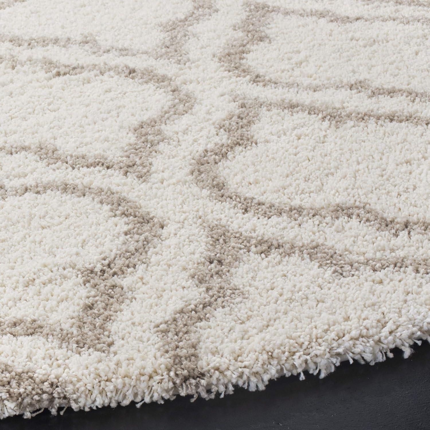 image:imageSAFAVIEH Hudson Shag Collection Area Rug 6 x 9 Grey amp Ivory Moroccan Design NonShedding amp Easy Care 2inch Thick Ideal for High Traffic Areas in Living Room Bedroom SGH284BIvoryBeige