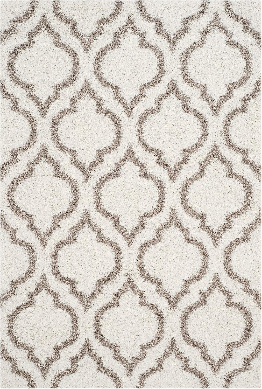 image:imageSAFAVIEH Hudson Shag Collection Area Rug 6 x 9 Grey amp Ivory Moroccan Design NonShedding amp Easy Care 2inch Thick Ideal for High Traffic Areas in Living Room Bedroom SGH284BIvoryBeige
