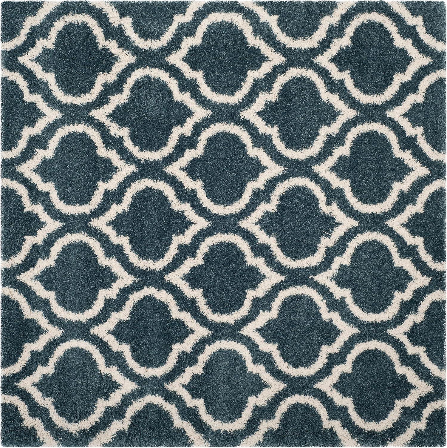 image:imageSAFAVIEH Hudson Shag Collection Area Rug 6 x 9 Grey amp Ivory Moroccan Design NonShedding amp Easy Care 2inch Thick Ideal for High Traffic Areas in Living Room Bedroom SGH284BSlate BlueIvory