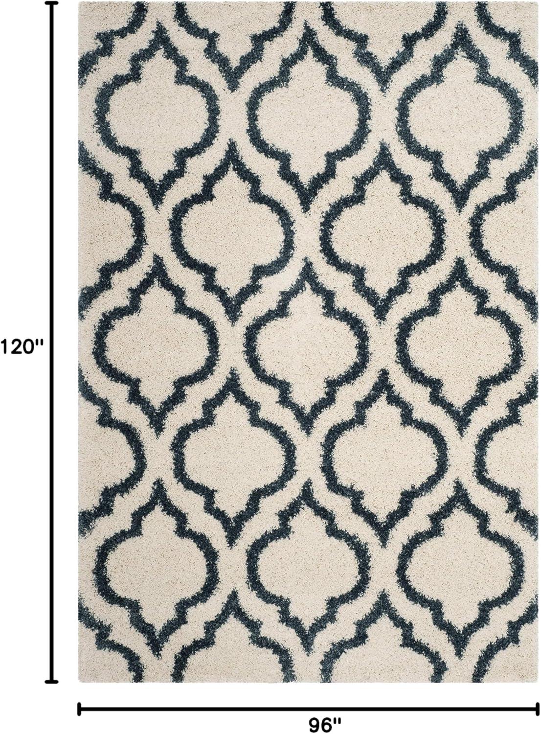 image:imageSAFAVIEH Hudson Shag Collection Area Rug 6 x 9 Grey amp Ivory Moroccan Design NonShedding amp Easy Care 2inch Thick Ideal for High Traffic Areas in Living Room Bedroom SGH284BIvorySteel Blue