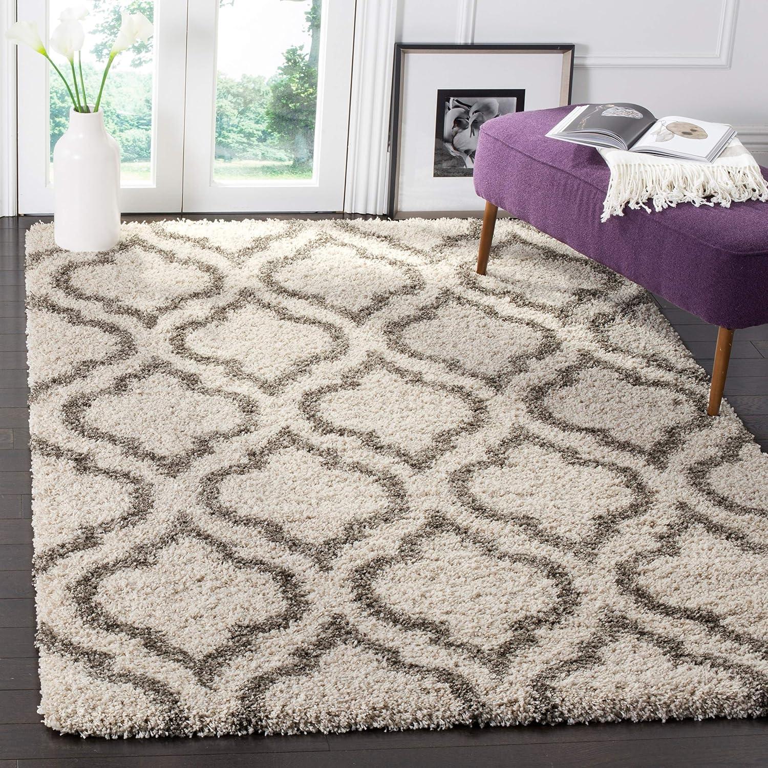 image:imageSAFAVIEH Hudson Shag Collection Area Rug 6 x 9 Grey amp Ivory Moroccan Design NonShedding amp Easy Care 2inch Thick Ideal for High Traffic Areas in Living Room Bedroom SGH284BIvoryGrey