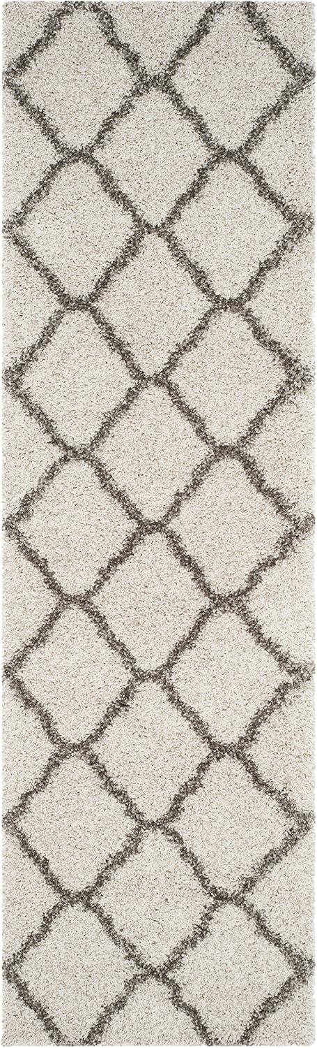 image:imageSAFAVIEH Hudson Shag Collection Area Rug 8 x 10 Slate Blue amp Ivory Moroccan Trellis Design NonShedding amp Easy Care 2inch Thick Ideal for High Traffic Areas in Living Room Bedroom SGH283LIvoryGrey