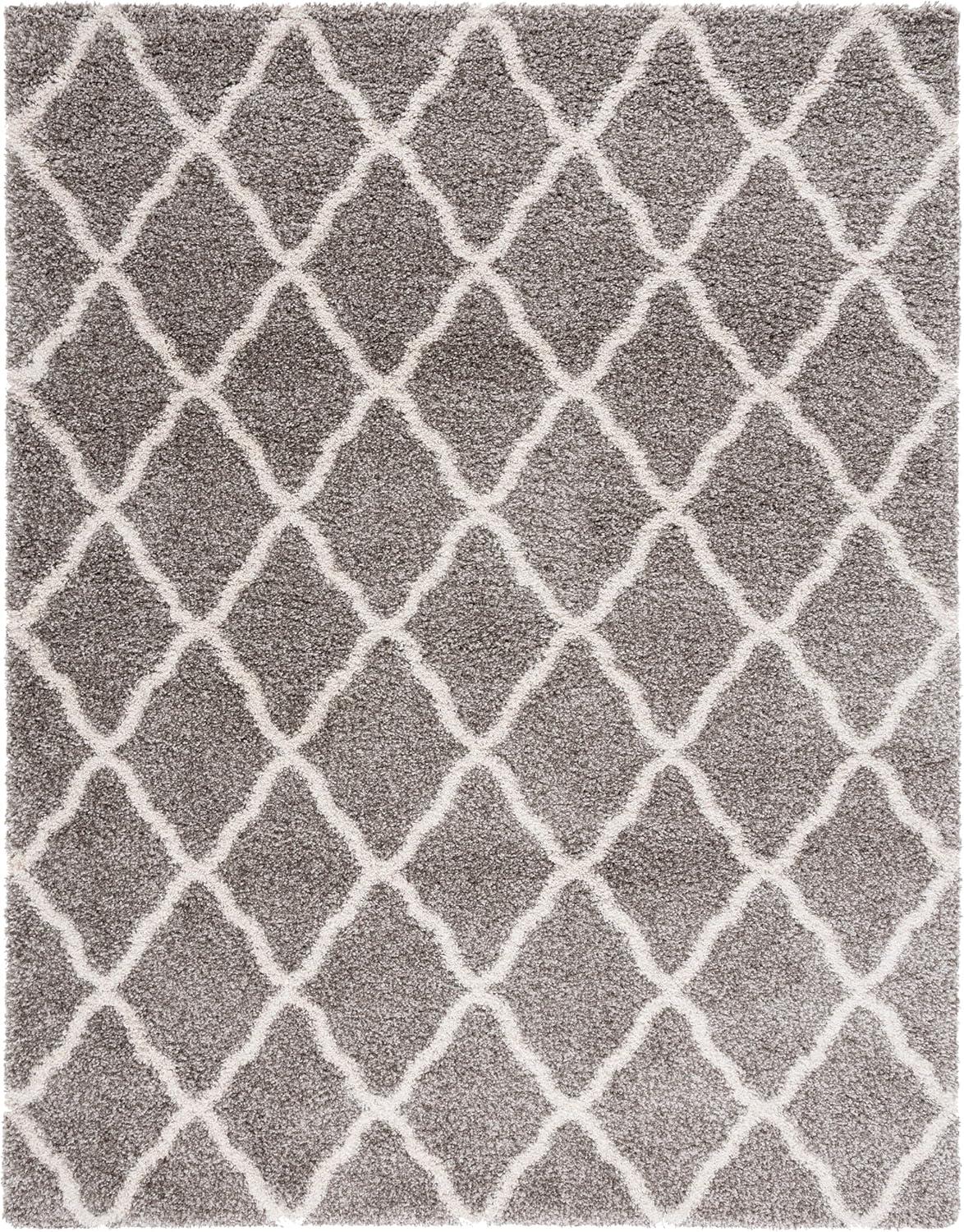 image:imageSAFAVIEH Hudson Shag Collection Area Rug 8 x 10 Slate Blue amp Ivory Moroccan Trellis Design NonShedding amp Easy Care 2inch Thick Ideal for High Traffic Areas in Living Room Bedroom SGH283LGreyIvory