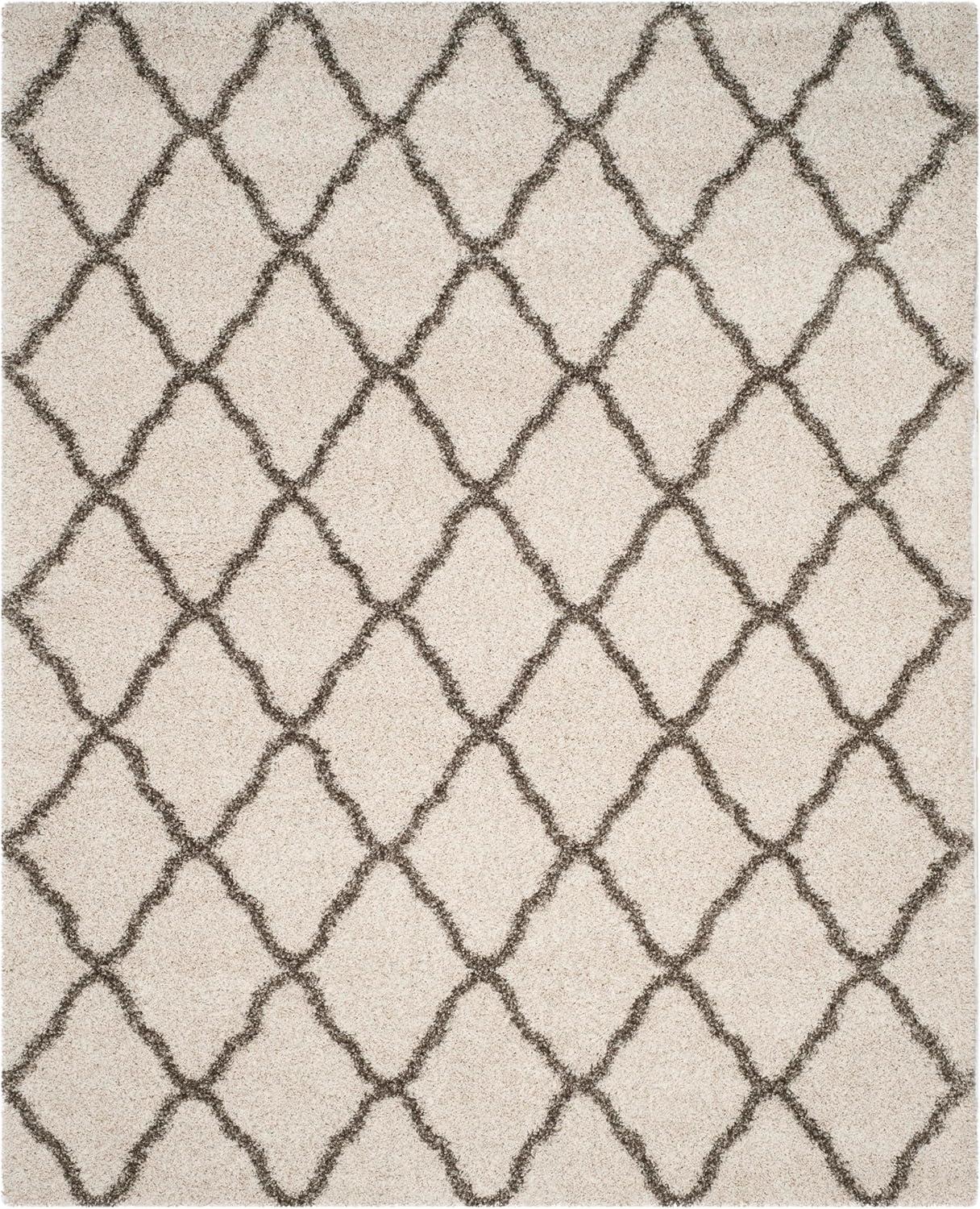 image:imageSAFAVIEH Hudson Shag Collection Area Rug 8 x 10 Slate Blue amp Ivory Moroccan Trellis Design NonShedding amp Easy Care 2inch Thick Ideal for High Traffic Areas in Living Room Bedroom SGH283LIvoryGrey