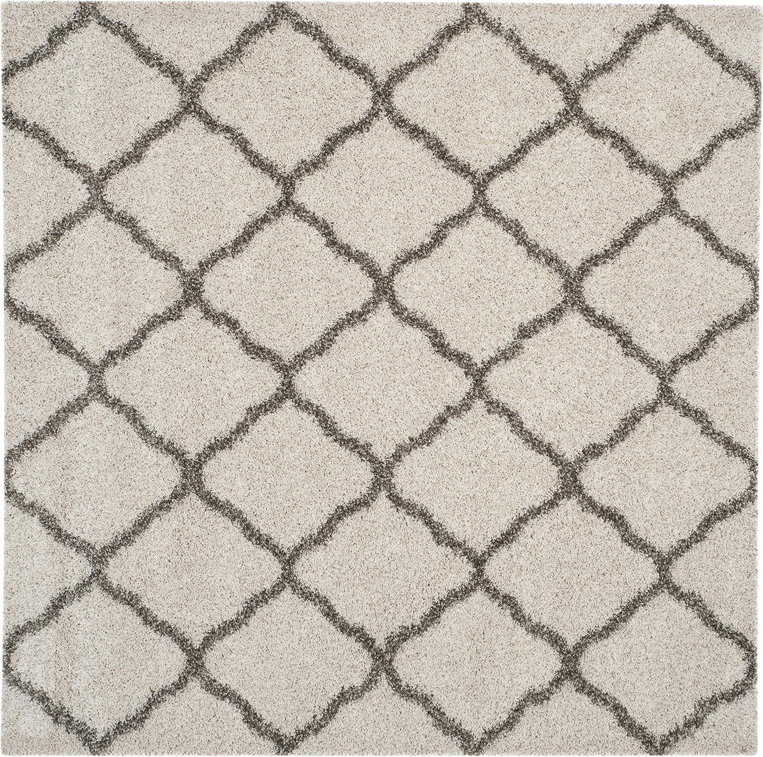 image:imageSAFAVIEH Hudson Shag Collection Area Rug 8 x 10 Slate Blue amp Ivory Moroccan Trellis Design NonShedding amp Easy Care 2inch Thick Ideal for High Traffic Areas in Living Room Bedroom SGH283LIvoryGrey