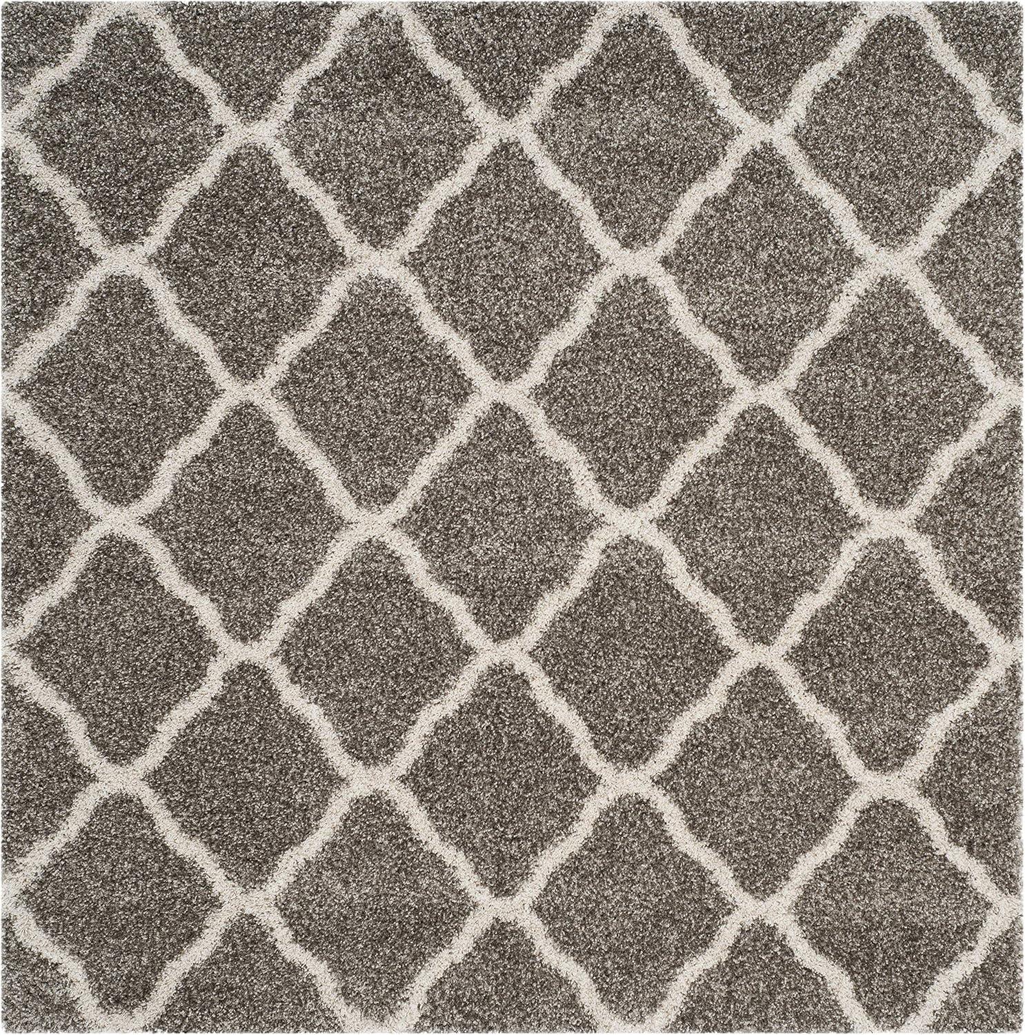 image:imageSAFAVIEH Hudson Shag Collection Area Rug 8 x 10 Slate Blue amp Ivory Moroccan Trellis Design NonShedding amp Easy Care 2inch Thick Ideal for High Traffic Areas in Living Room Bedroom SGH283LGreyIvory