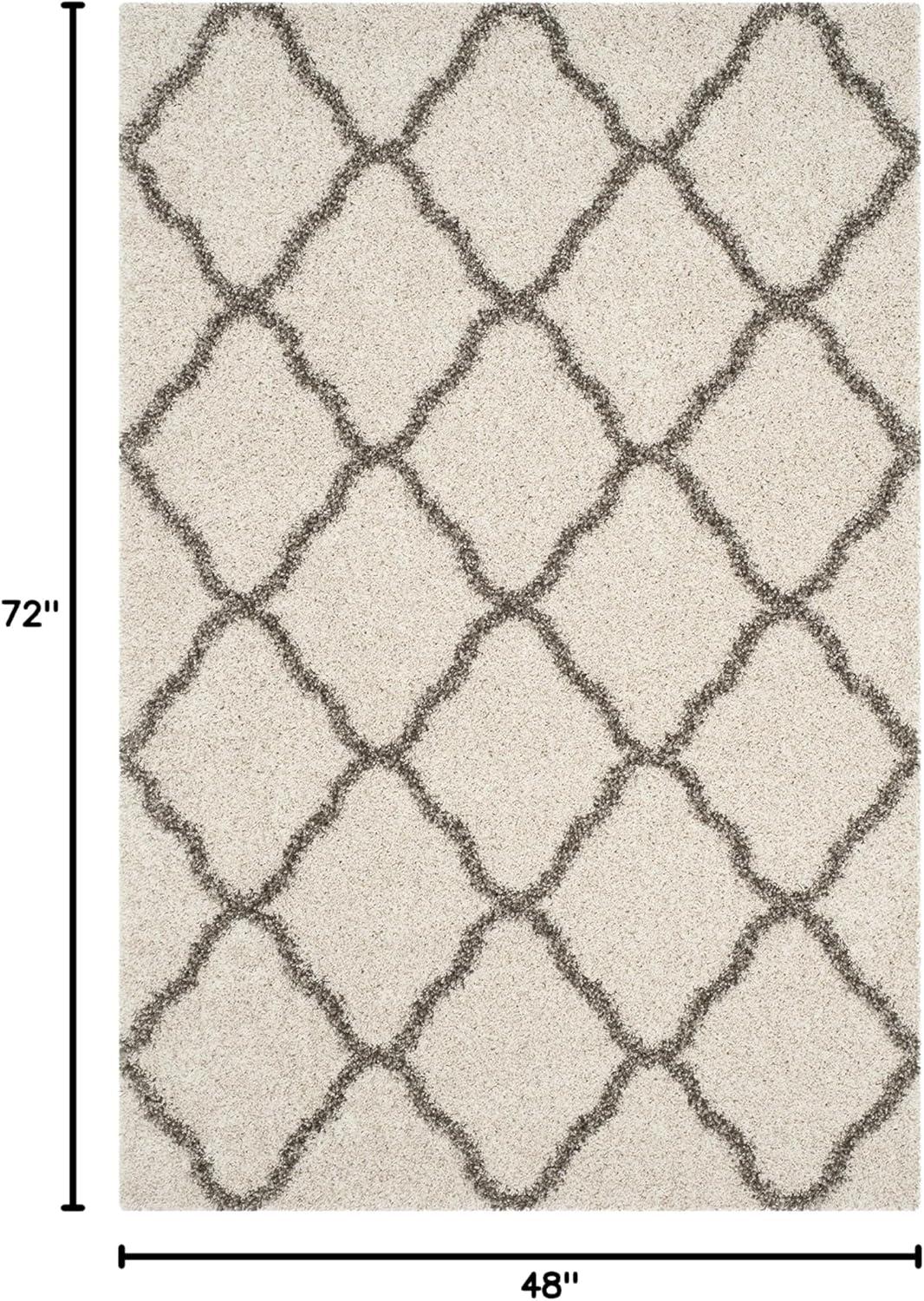 image:imageSAFAVIEH Hudson Shag Collection Area Rug 8 x 10 Slate Blue amp Ivory Moroccan Trellis Design NonShedding amp Easy Care 2inch Thick Ideal for High Traffic Areas in Living Room Bedroom SGH283LIvoryGrey