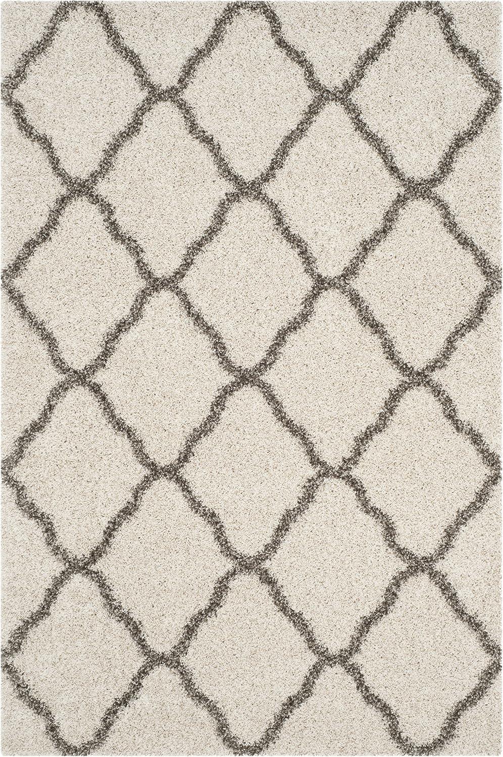 image:imageSAFAVIEH Hudson Shag Collection Area Rug 8 x 10 Slate Blue amp Ivory Moroccan Trellis Design NonShedding amp Easy Care 2inch Thick Ideal for High Traffic Areas in Living Room Bedroom SGH283LIvoryGrey