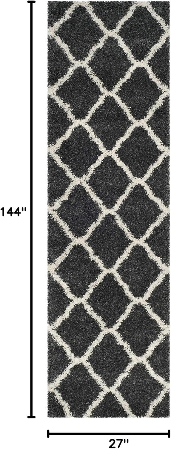 image:imageSAFAVIEH Hudson Shag Collection Area Rug 8 x 10 Slate Blue amp Ivory Moroccan Trellis Design NonShedding amp Easy Care 2inch Thick Ideal for High Traffic Areas in Living Room Bedroom SGH283LDark GreyIvory