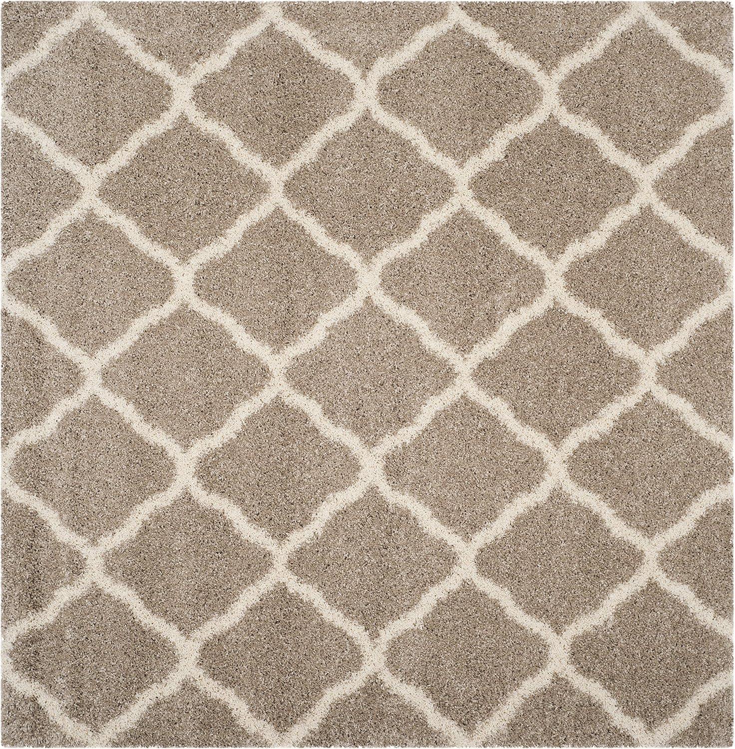 image:imageSAFAVIEH Hudson Shag Collection Area Rug 8 x 10 Slate Blue amp Ivory Moroccan Trellis Design NonShedding amp Easy Care 2inch Thick Ideal for High Traffic Areas in Living Room Bedroom SGH283LBeigeIvory
