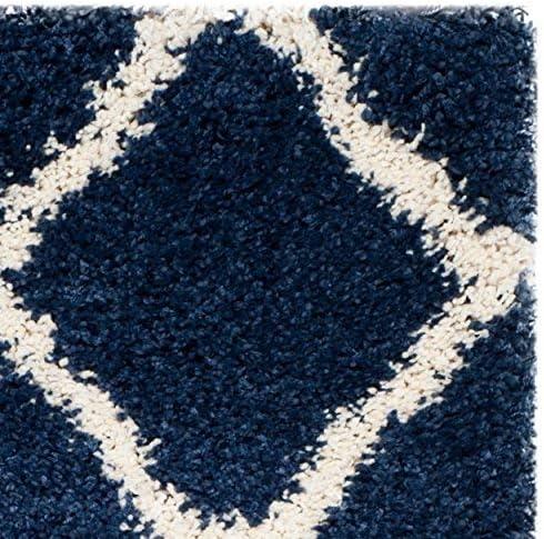image:imageSAFAVIEH Hudson Shag Collection Area Rug 8 x 10 Slate Blue amp Ivory Moroccan Trellis Design NonShedding amp Easy Care 2inch Thick Ideal for High Traffic Areas in Living Room Bedroom SGH283LNavyIvory