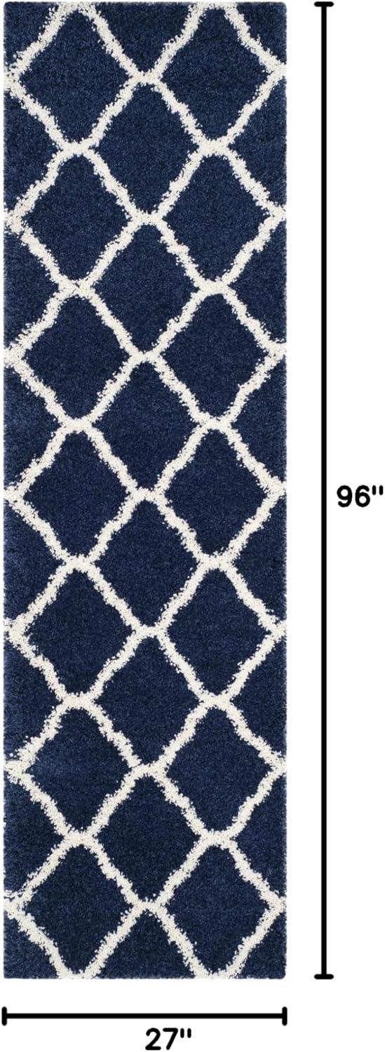 image:imageSAFAVIEH Hudson Shag Collection Area Rug 8 x 10 Slate Blue amp Ivory Moroccan Trellis Design NonShedding amp Easy Care 2inch Thick Ideal for High Traffic Areas in Living Room Bedroom SGH283LNavyIvory