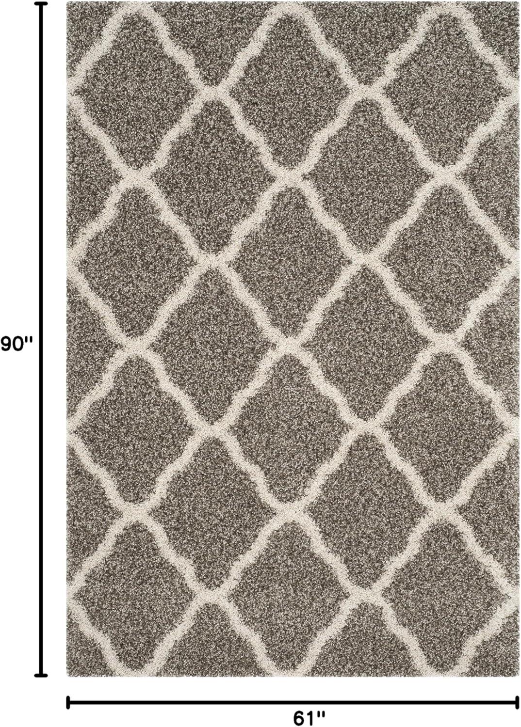 image:imageSAFAVIEH Hudson Shag Collection Area Rug 8 x 10 Slate Blue amp Ivory Moroccan Trellis Design NonShedding amp Easy Care 2inch Thick Ideal for High Traffic Areas in Living Room Bedroom SGH283LGreyIvory