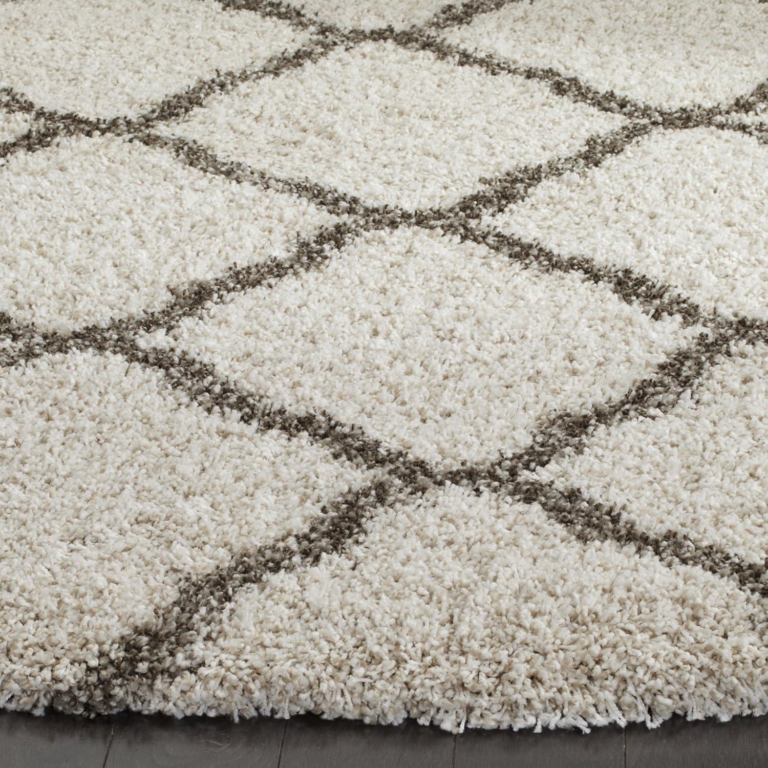 image:imageSAFAVIEH Hudson Shag Collection Area Rug 8 x 10 Slate Blue amp Ivory Moroccan Trellis Design NonShedding amp Easy Care 2inch Thick Ideal for High Traffic Areas in Living Room Bedroom SGH283LIvoryGrey