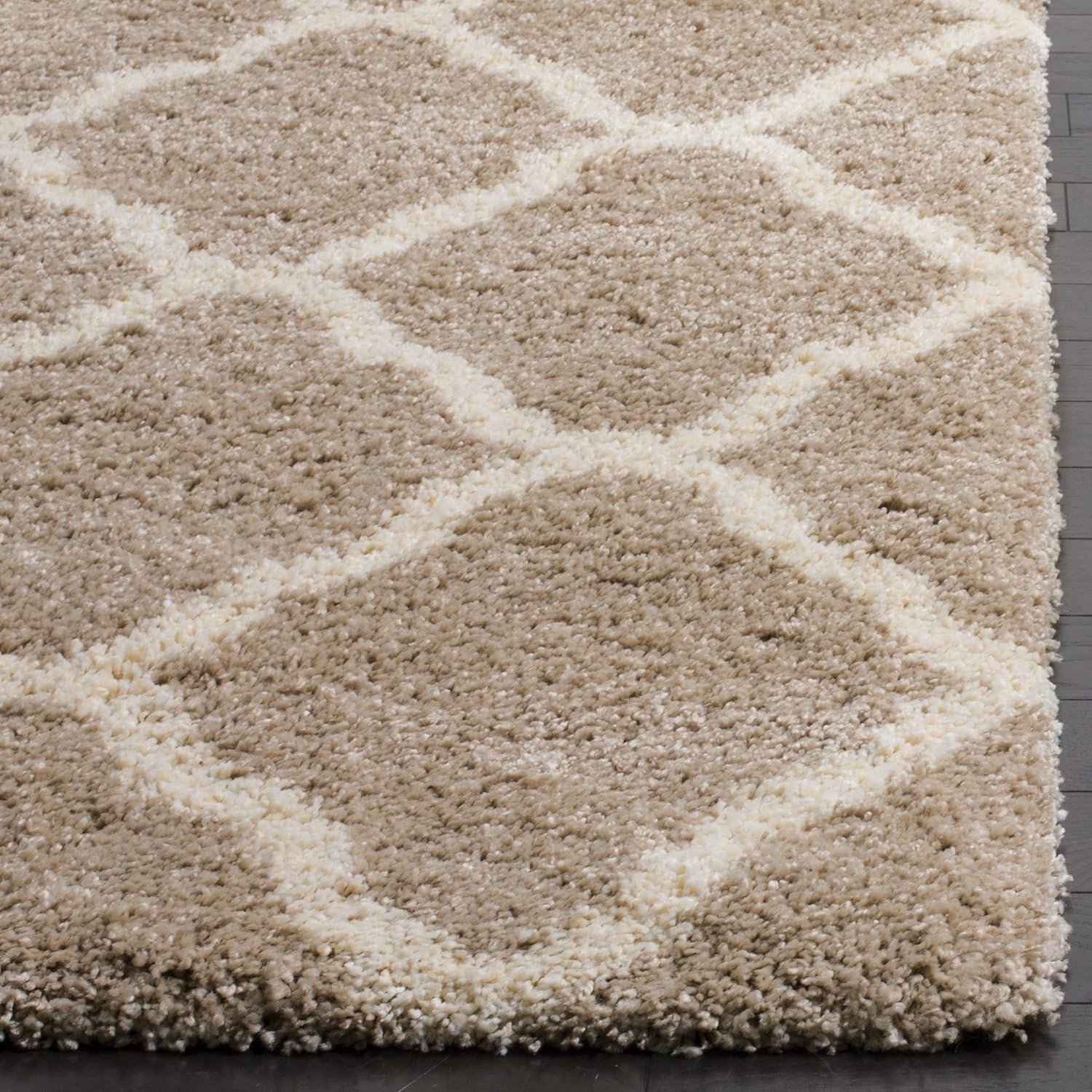 image:imageSAFAVIEH Hudson Shag Collection Area Rug 8 x 10 Slate Blue amp Ivory Moroccan Trellis Design NonShedding amp Easy Care 2inch Thick Ideal for High Traffic Areas in Living Room Bedroom SGH283LBeigeIvory