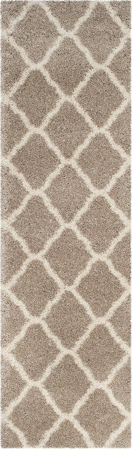 image:imageSAFAVIEH Hudson Shag Collection Area Rug 8 x 10 Slate Blue amp Ivory Moroccan Trellis Design NonShedding amp Easy Care 2inch Thick Ideal for High Traffic Areas in Living Room Bedroom SGH283LBeigeIvory